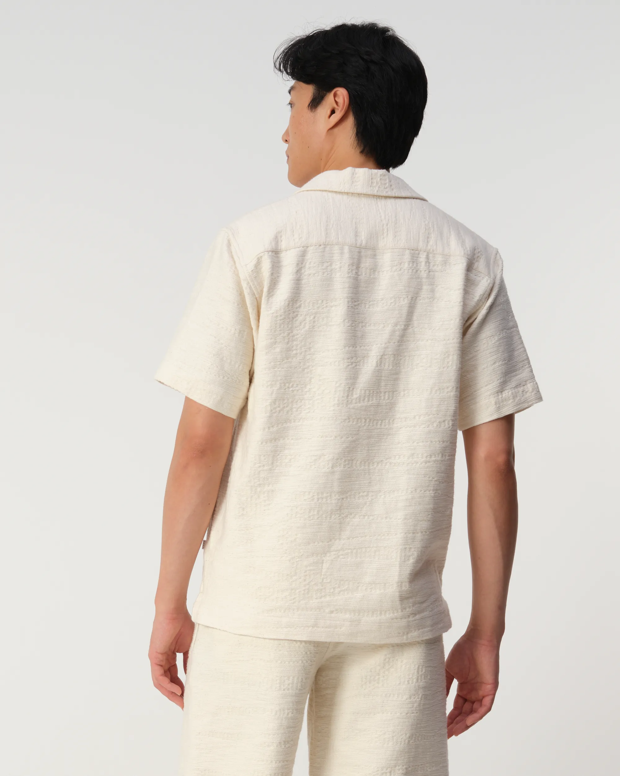 J.C. RAGS - Casual shirt SS Aaron Structure Coconut milk 103331-001-L