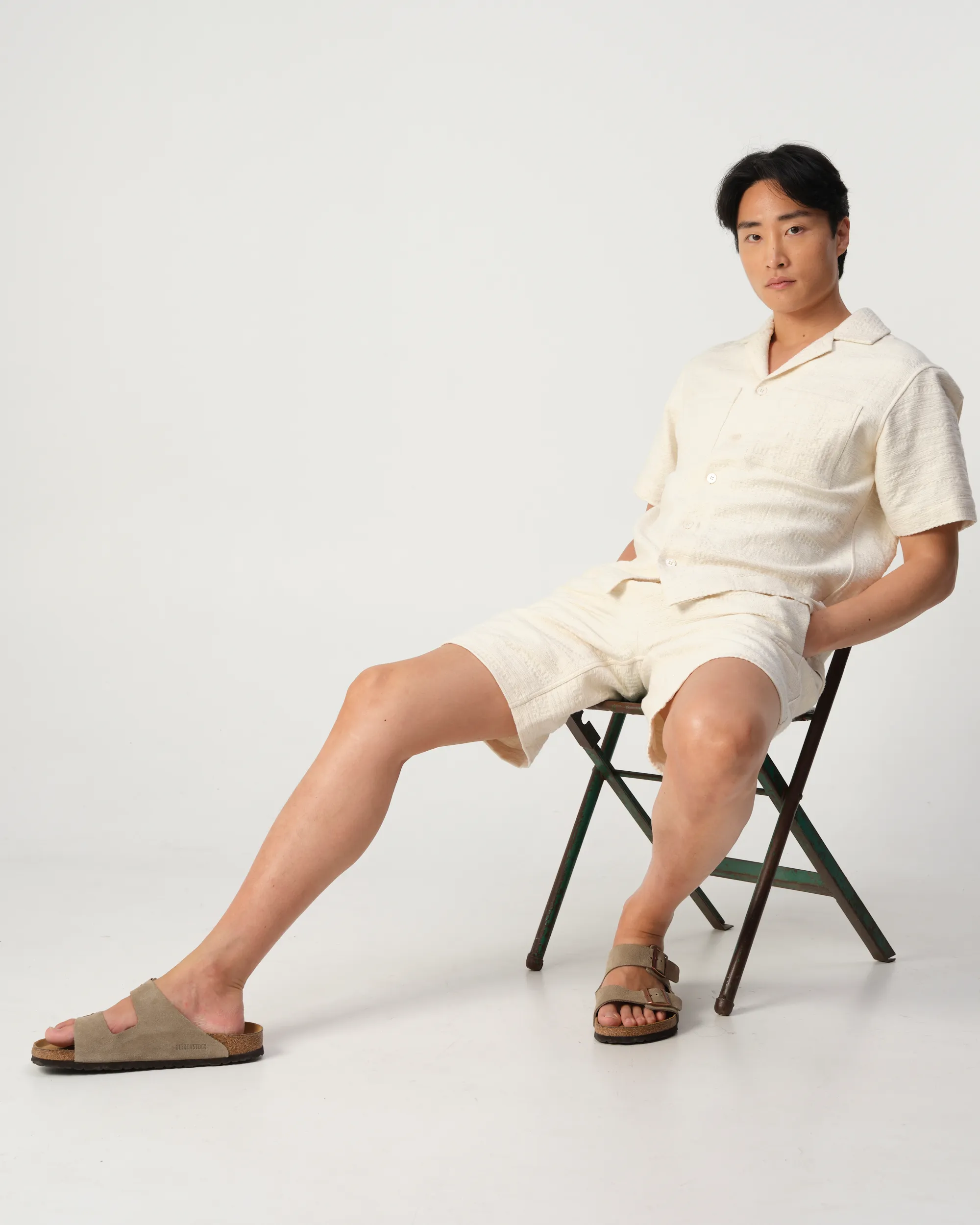 J.C. RAGS - Casual shirt SS Aaron Structure Coconut milk 103331-001-L