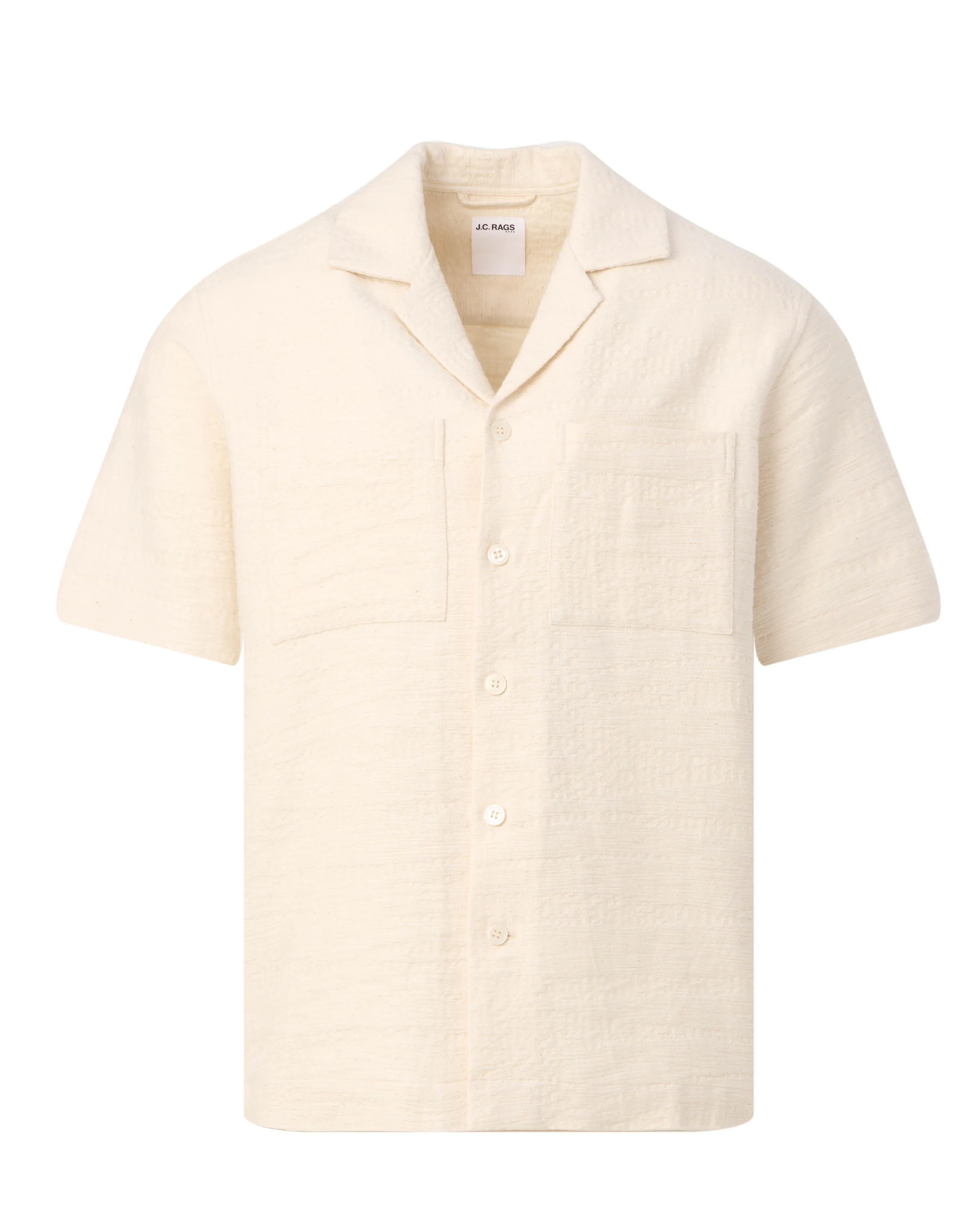 J.C. RAGS - Casual shirt SS Aaron Structure Coconut milk 103331-001-L