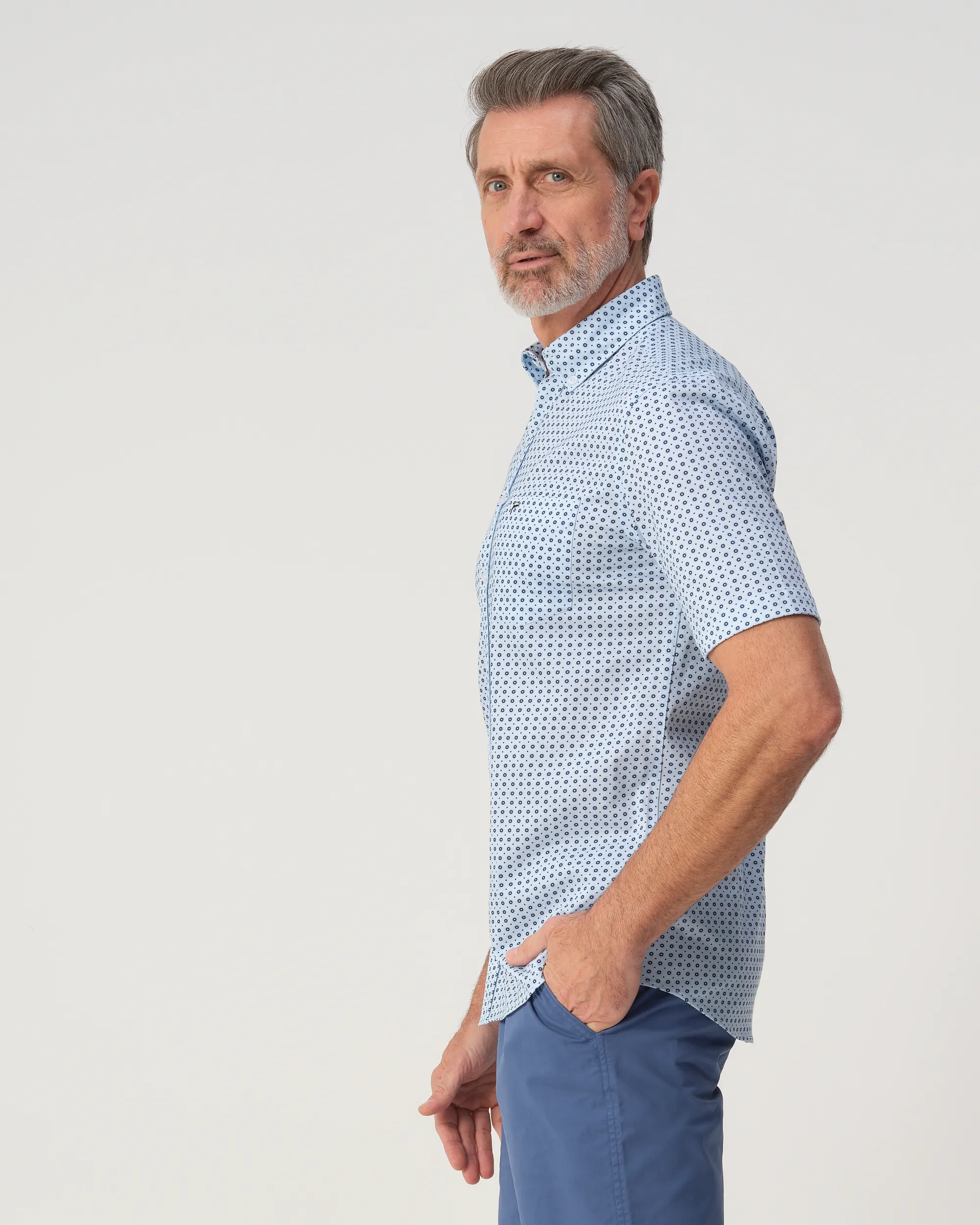 Campbell Ranger Casual Overhemd Chambray Blue 103383-001-L