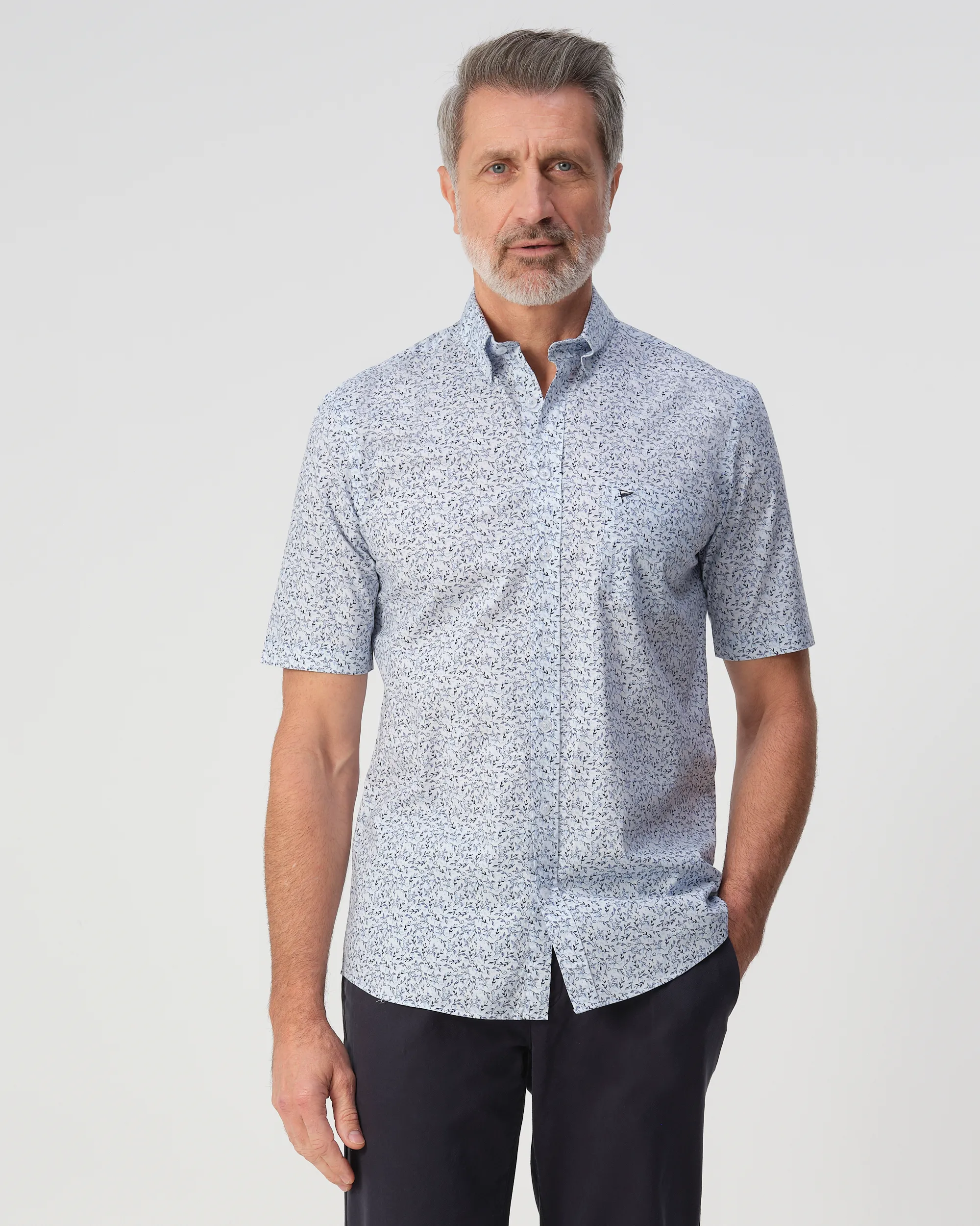 Campbell Ranger Casual Overhemd Chambray Blue 103384-001-L