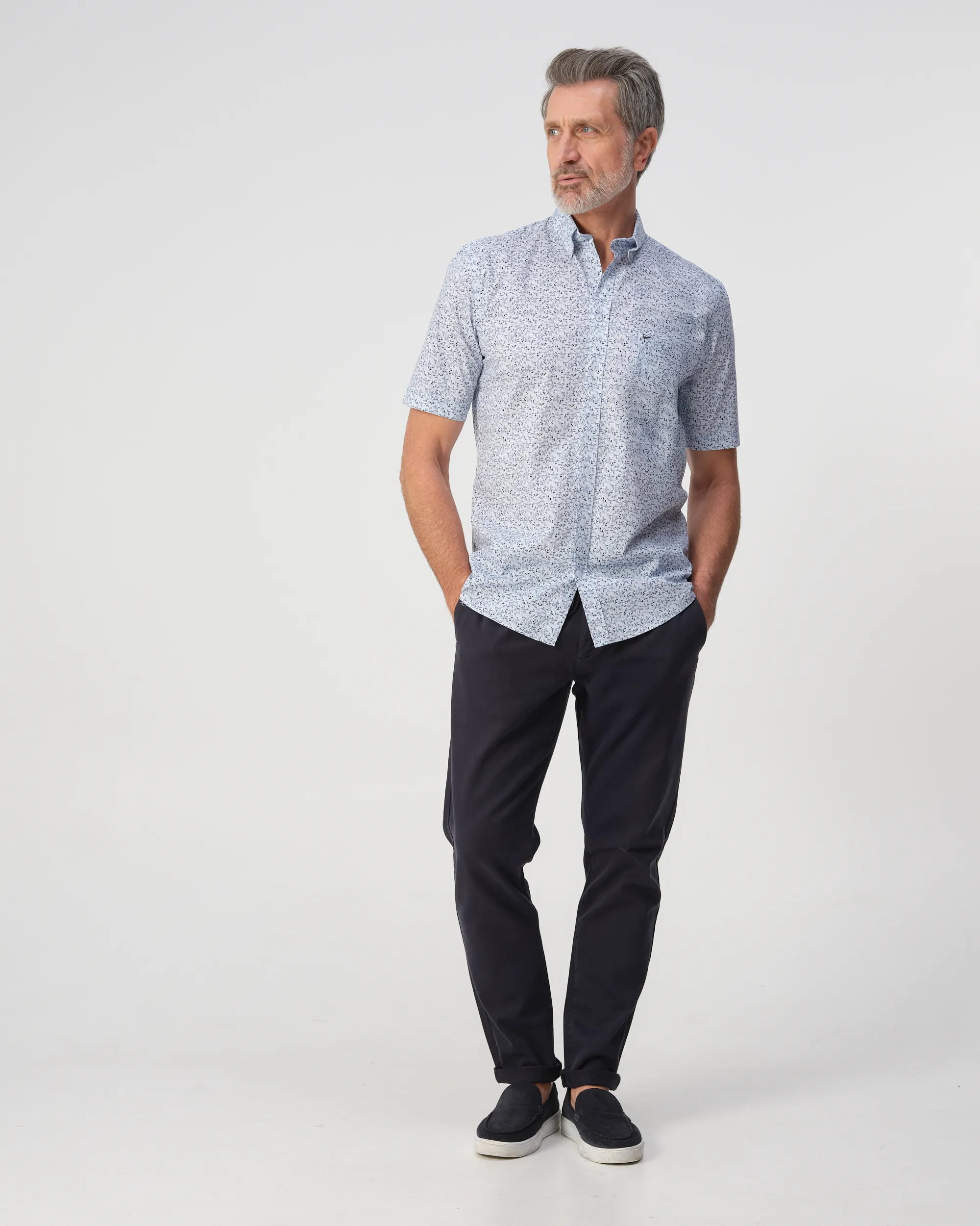 Campbell Ranger Casual Overhemd Chambray Blue 103384-001-L