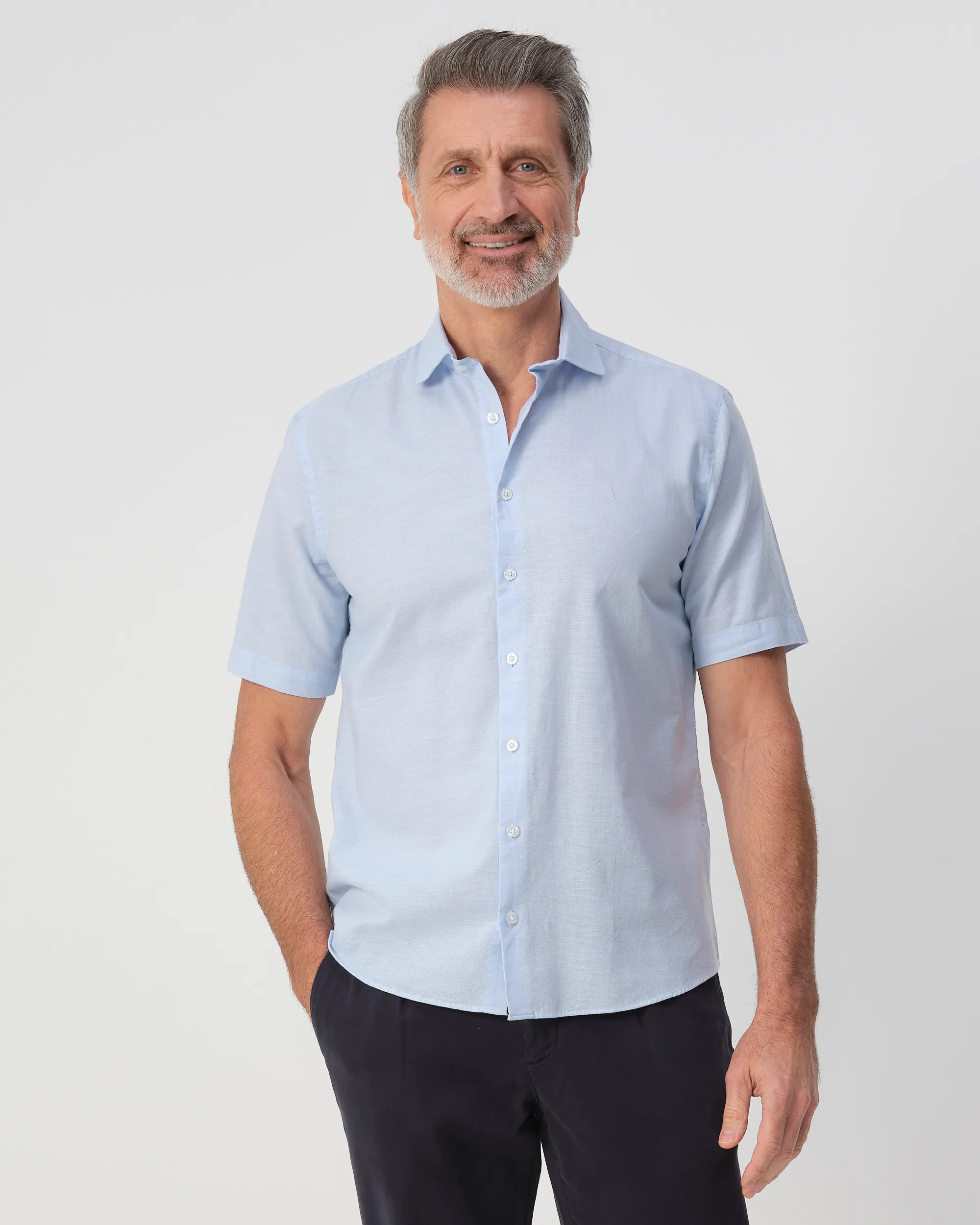 Campbell Colby Casual Overhemd Chambray Blue 103389-002-L