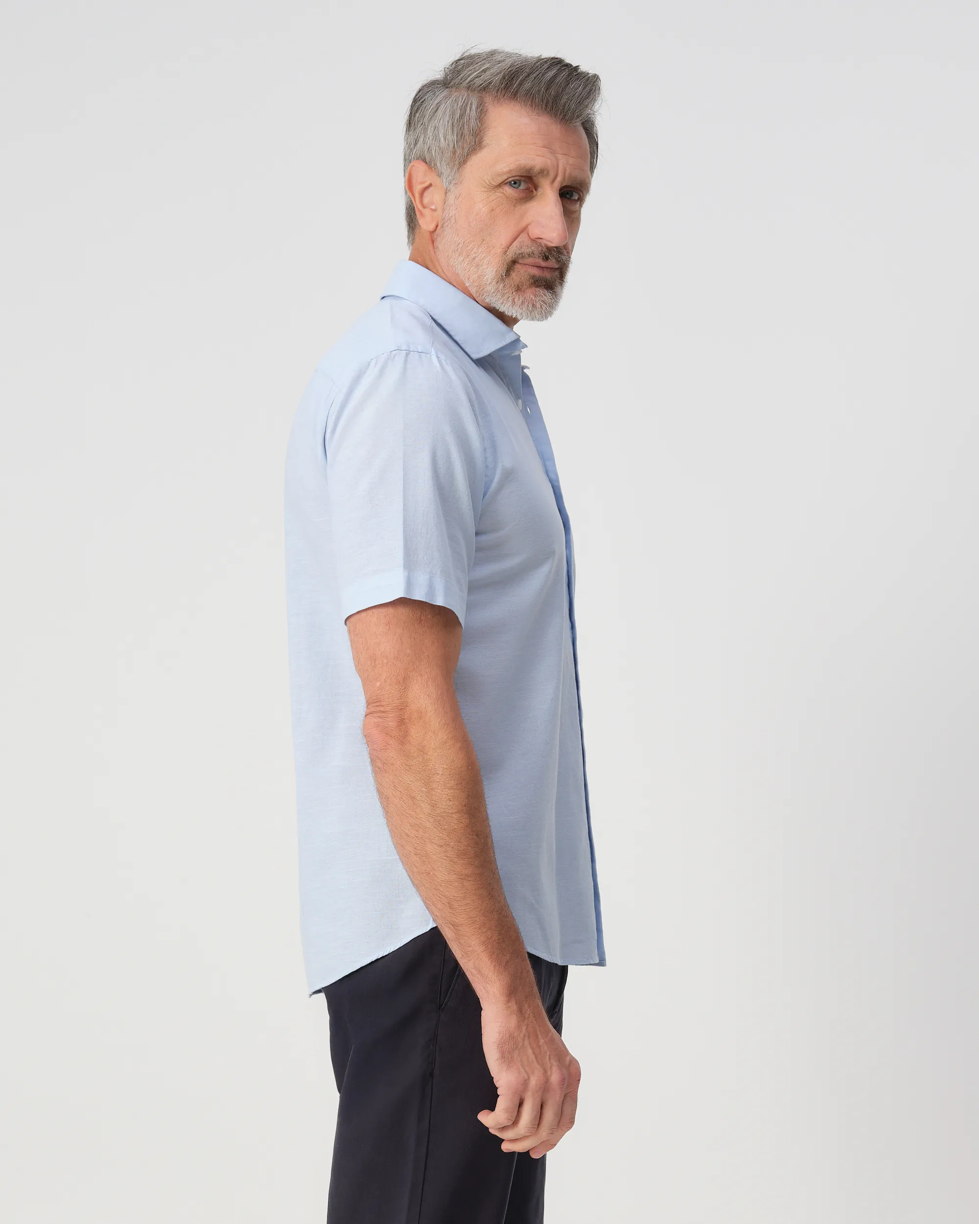 Campbell Colby Casual Overhemd Chambray Blue 103389-002-L