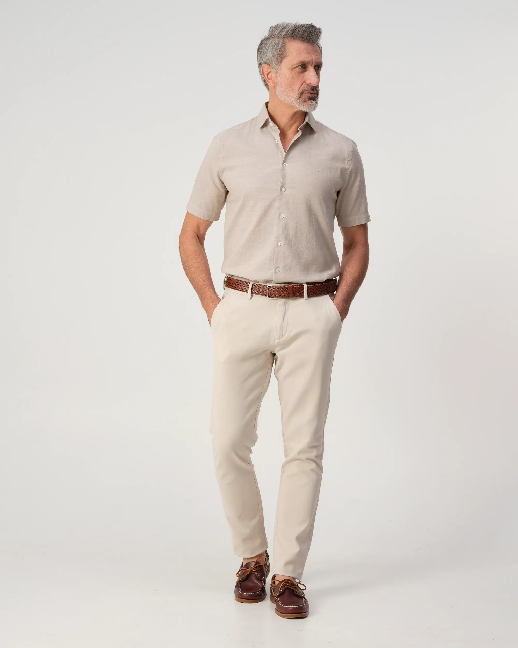 Campbell Colby Casual Overhemd Lemon Pepper beige 103389-006-L