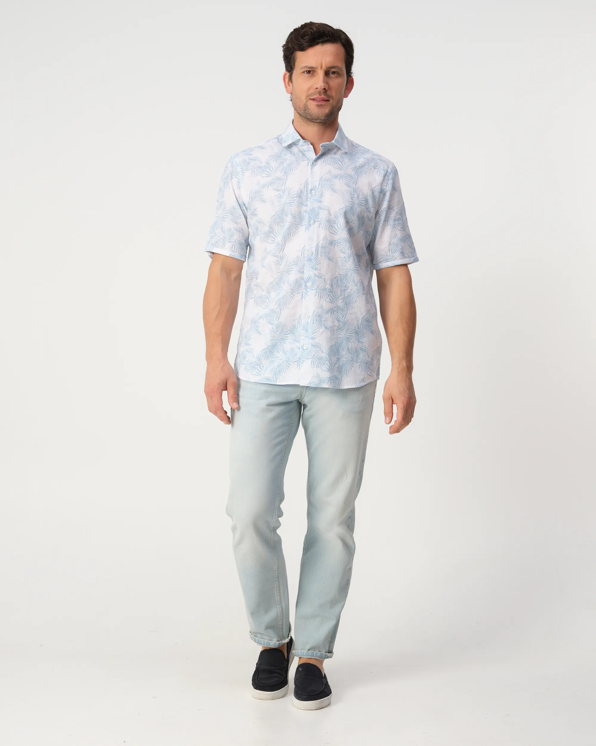 Campbell Lennard Casual Overhemd Chambray Blue 103391-001-L