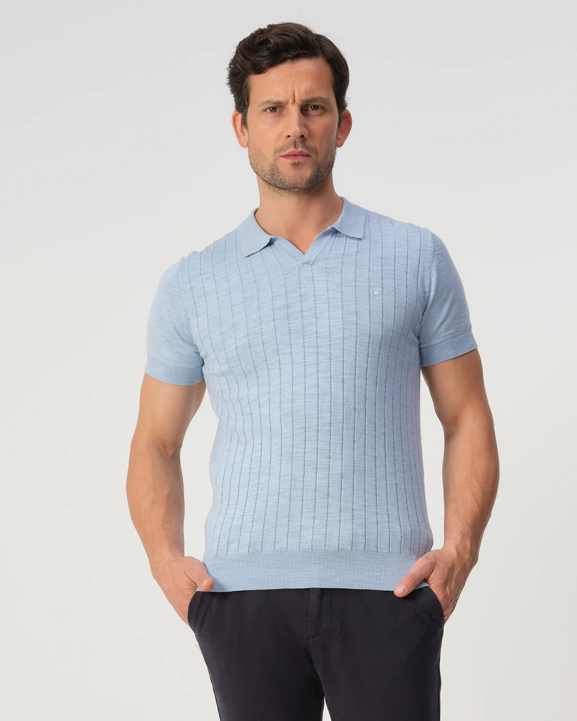 Campbell Nelson Polo Chambray Blue 103448-001-L
