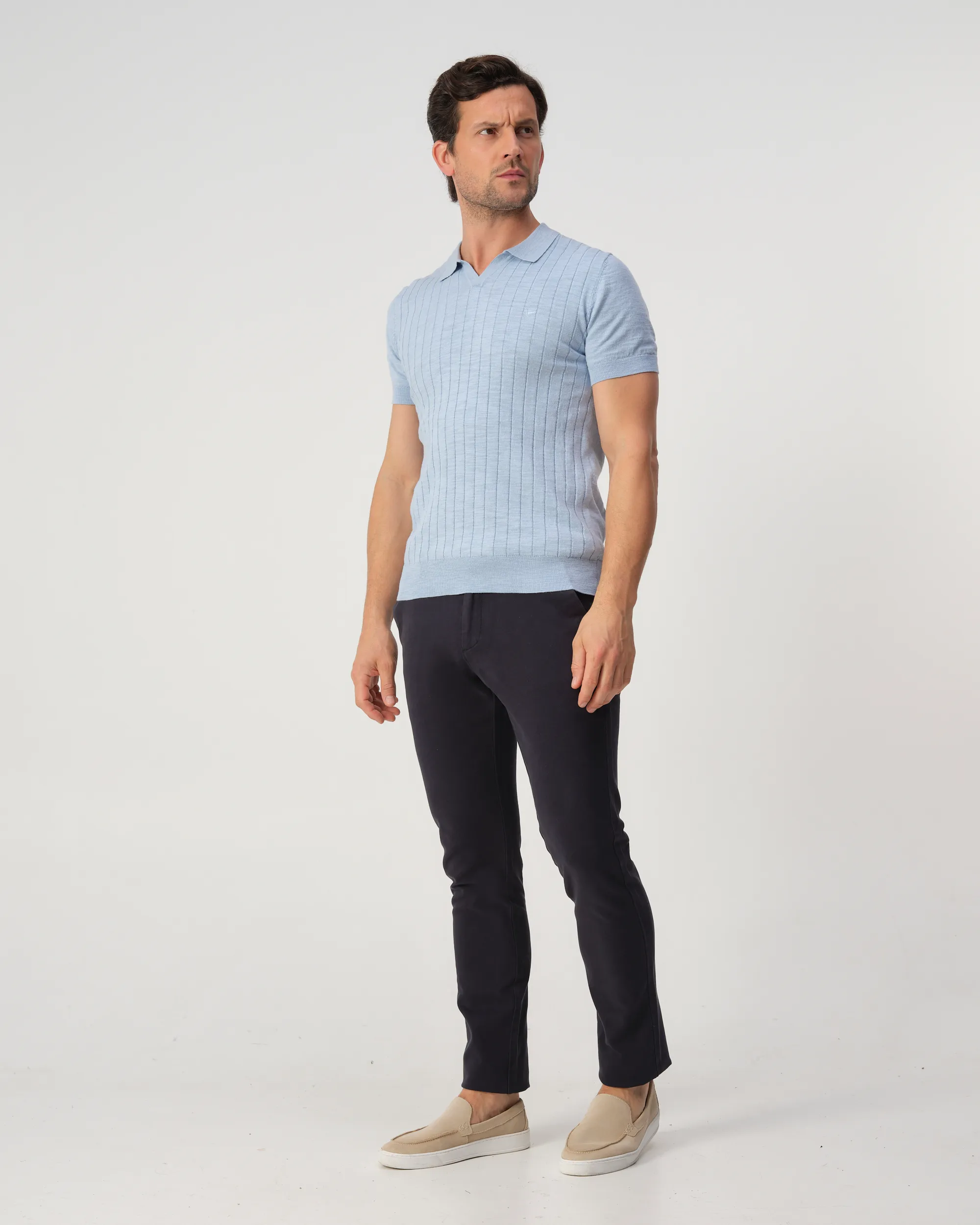 Campbell Nelson Polo Chambray Blue 103448-001-L