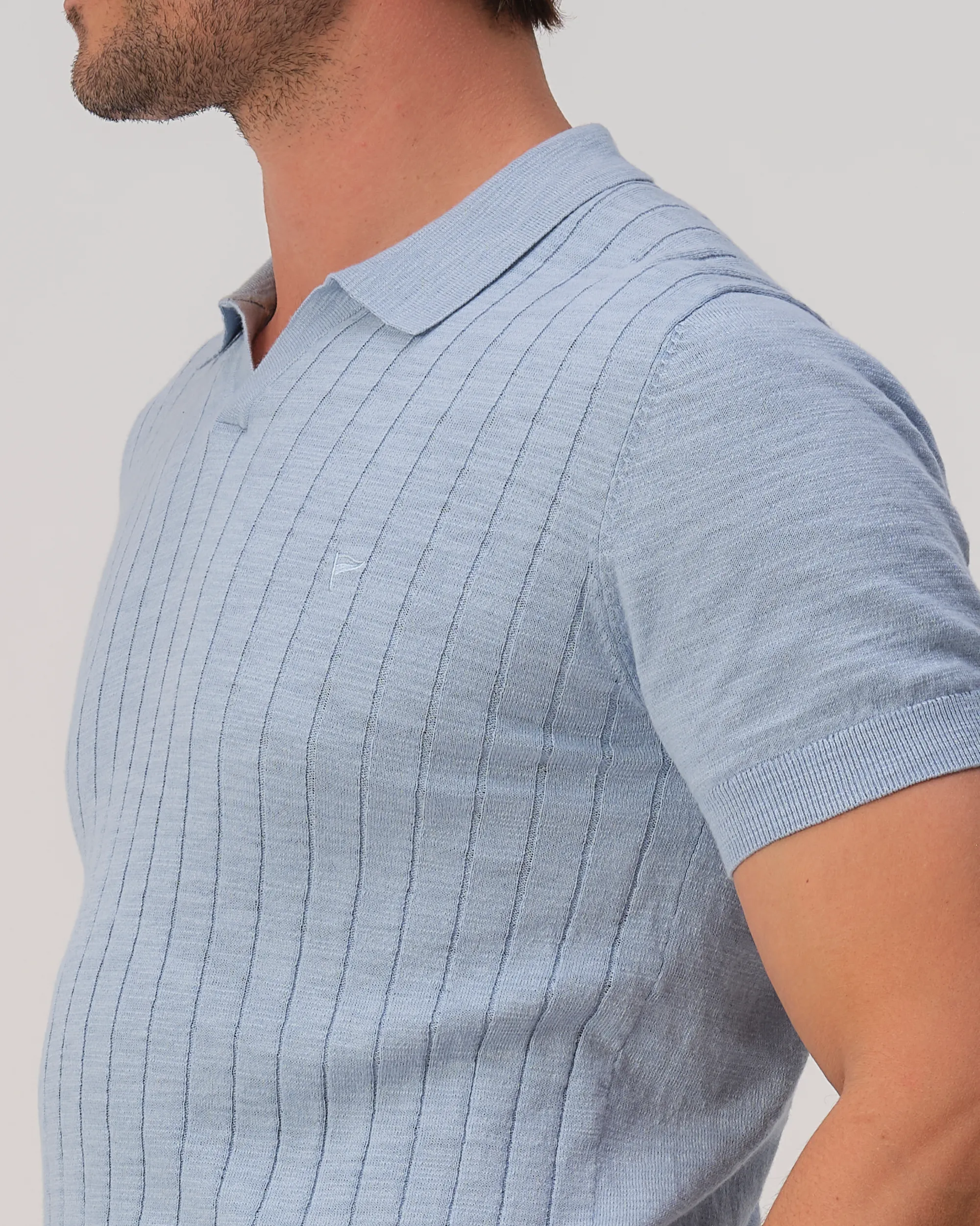 Campbell Nelson Polo Chambray Blue 103448-001-L