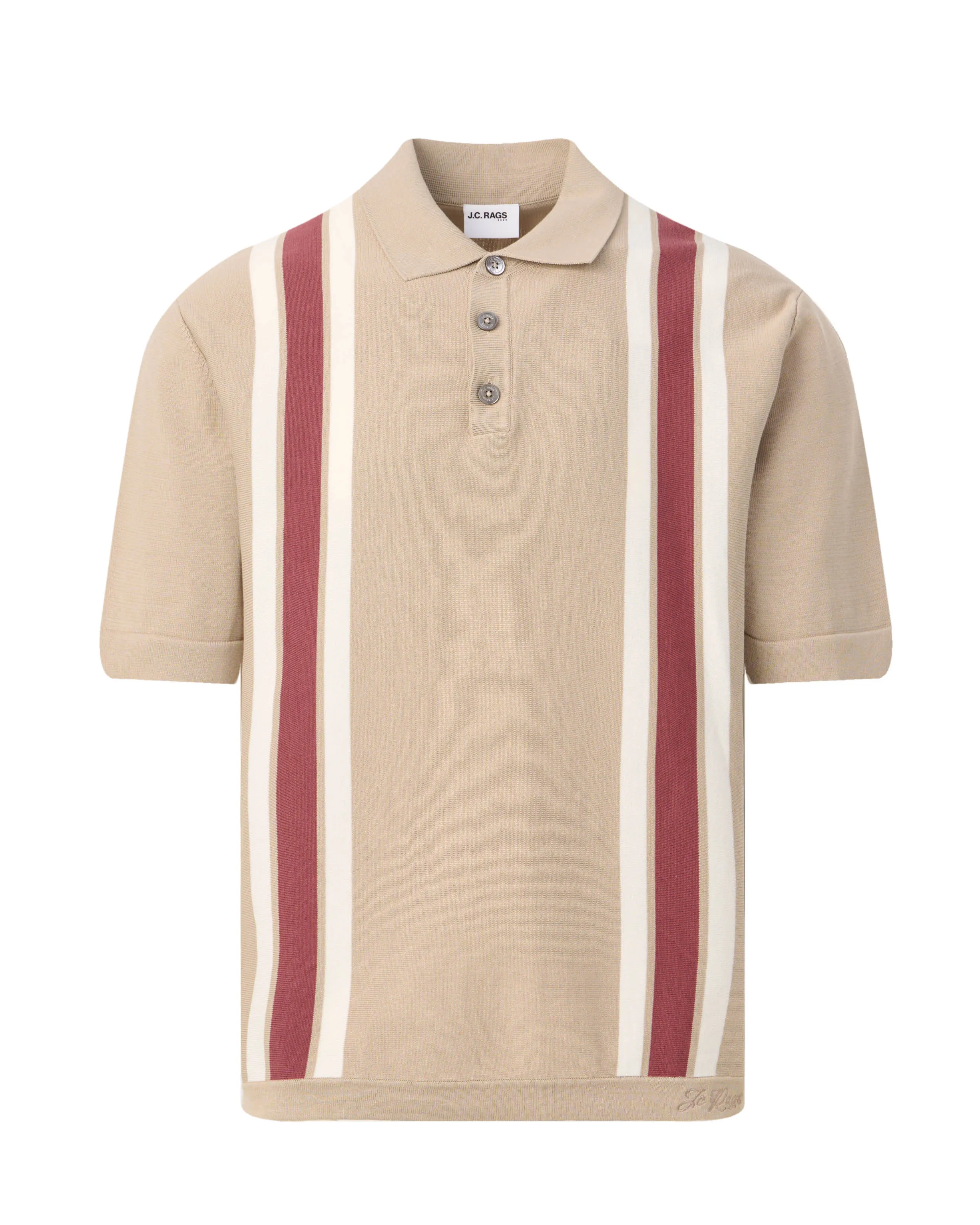 J.C. RAGS Alvie Stripe Polo Plaza taupe 103451-001-L