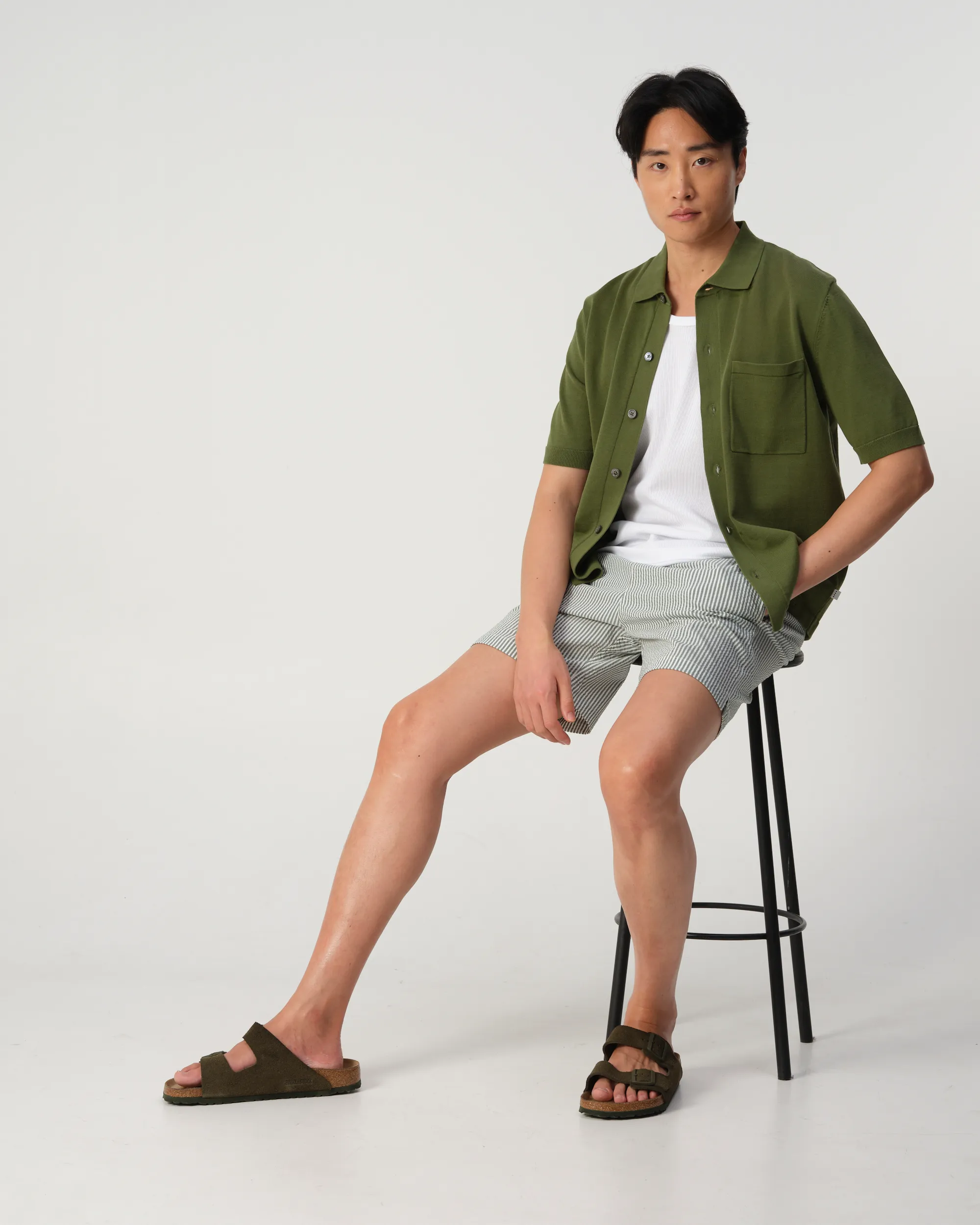 J.C. RAGS - Swim short Axel Cypress green stripe 103518-003-L