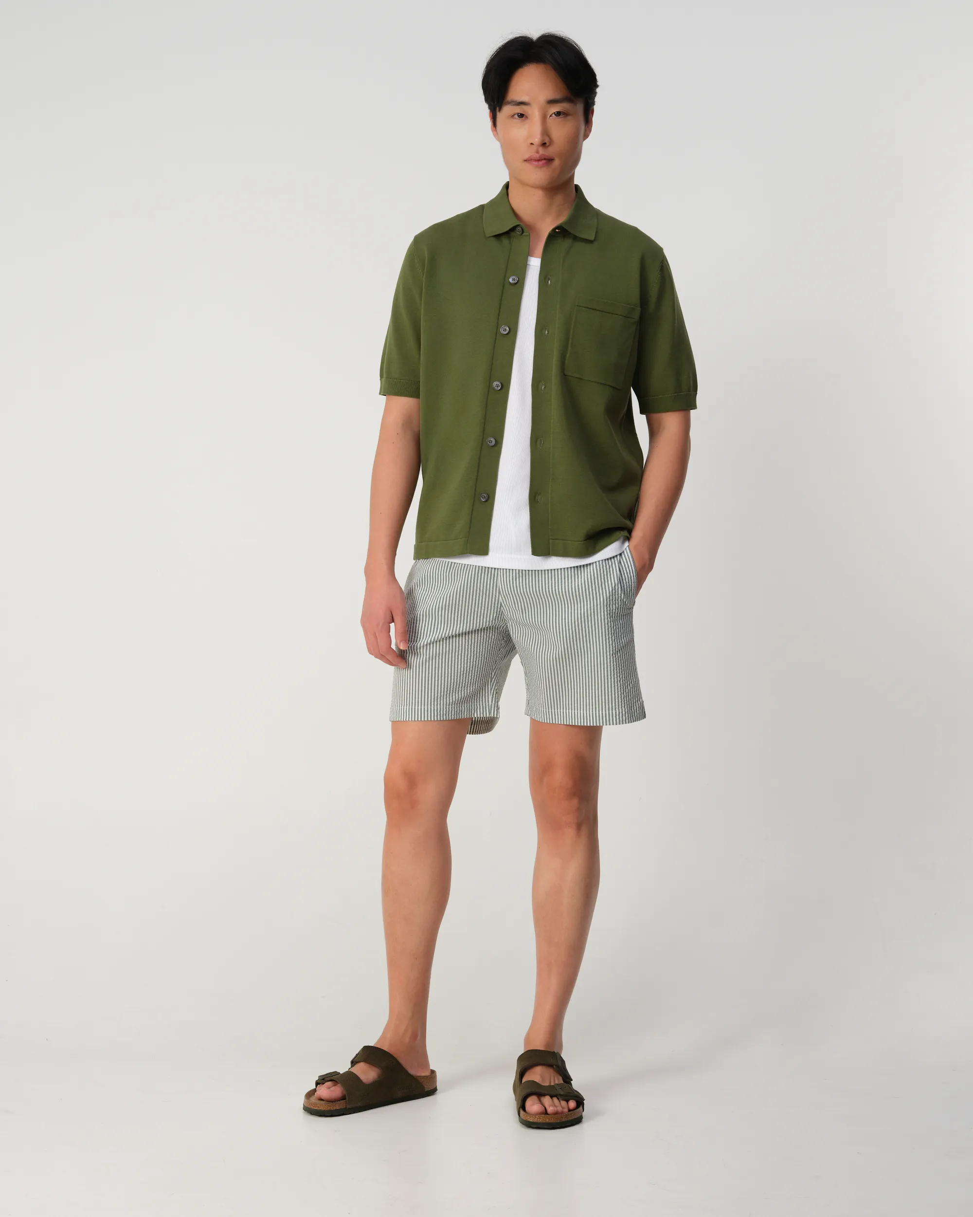 J.C. RAGS - Swim short Axel Cypress green stripe 103518-003-L