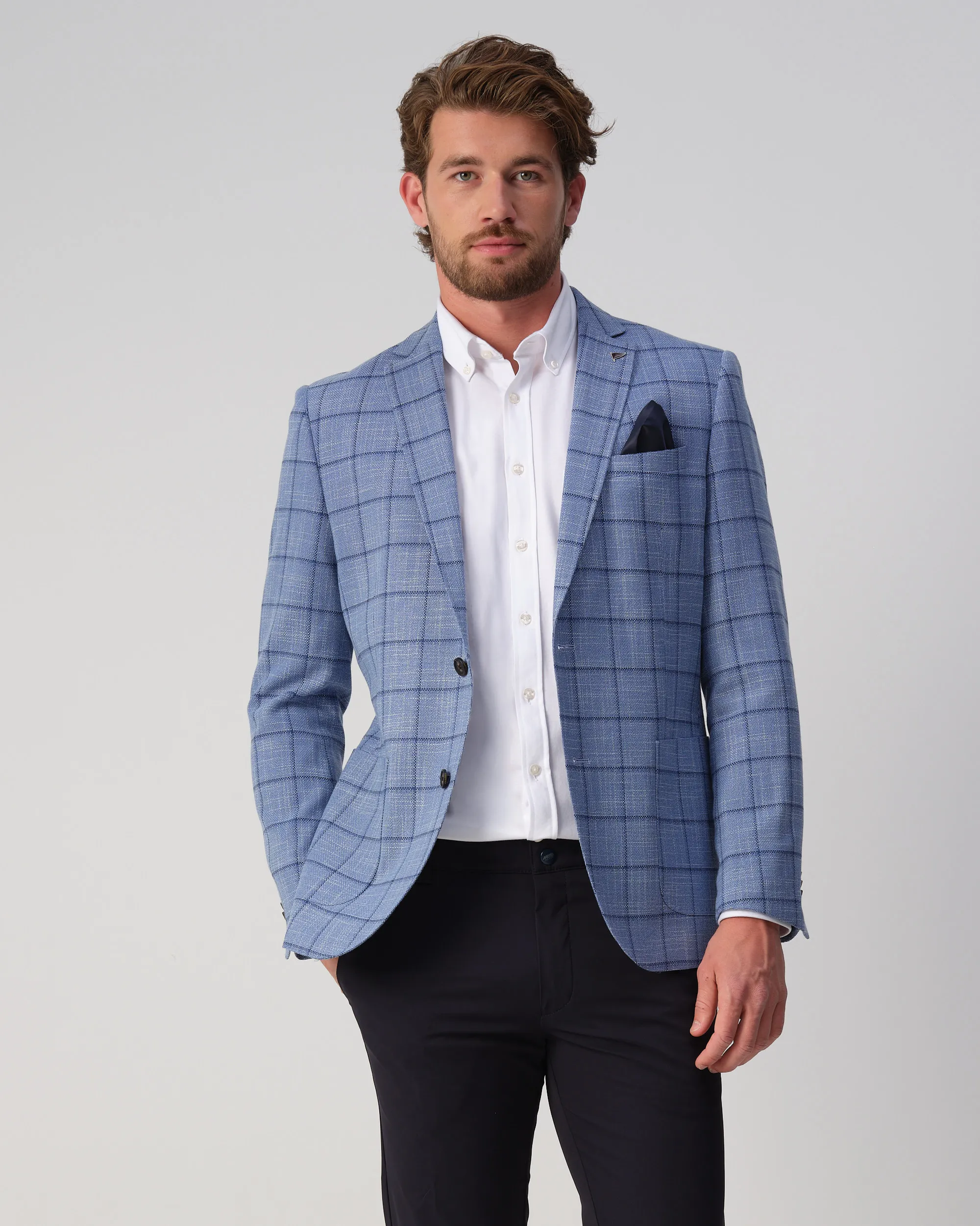 Campbell Templer Colbert Blauw grote ruit 103522-002-48