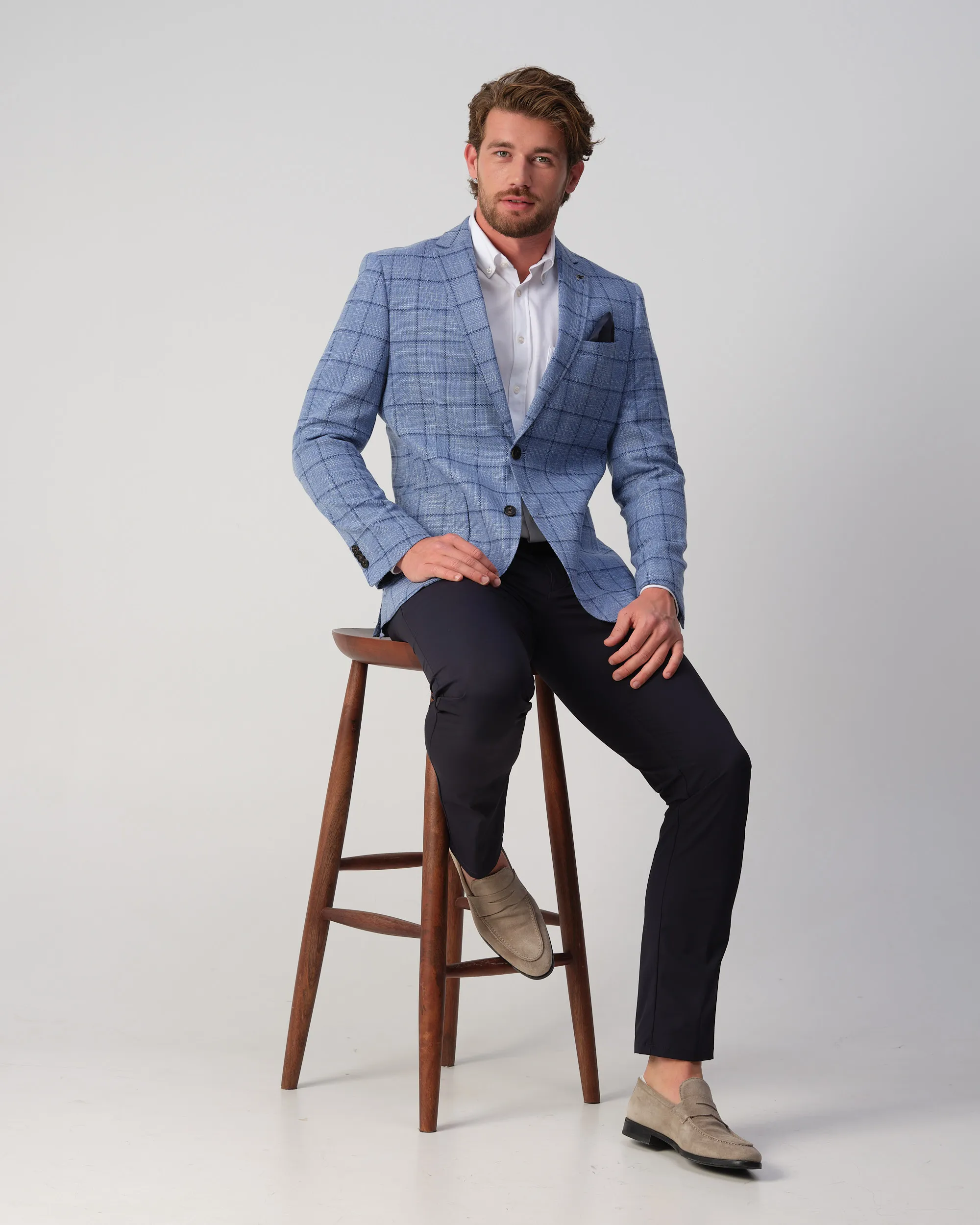 Campbell Templer Colbert Blauw grote ruit 103522-002-48