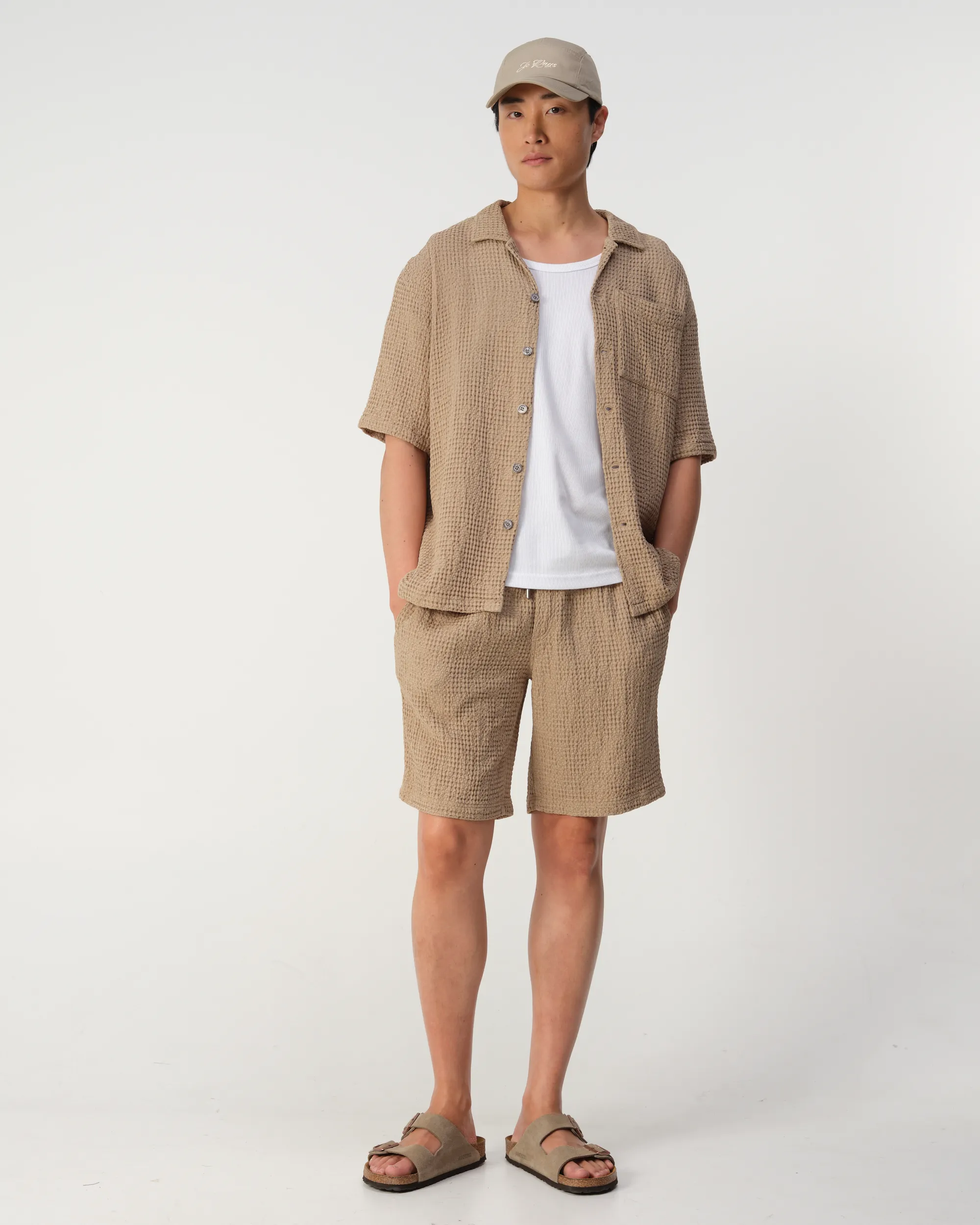 J.C. RAGS Andy Waffle Short  Plaza taupe 103523-003-L