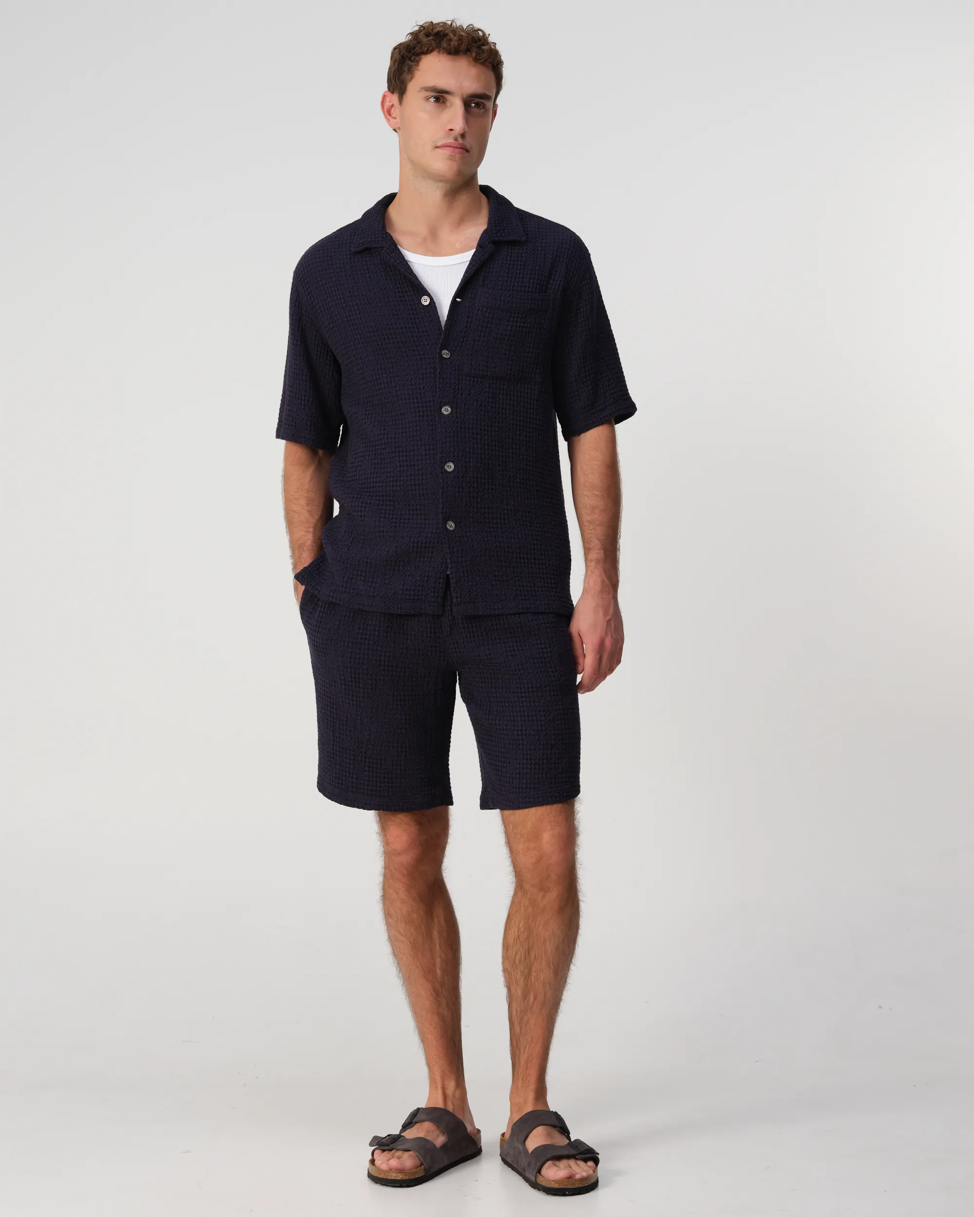 J.C. RAGS Duncan Waffle Casual Overhemd Sky Captain 103524-001-L