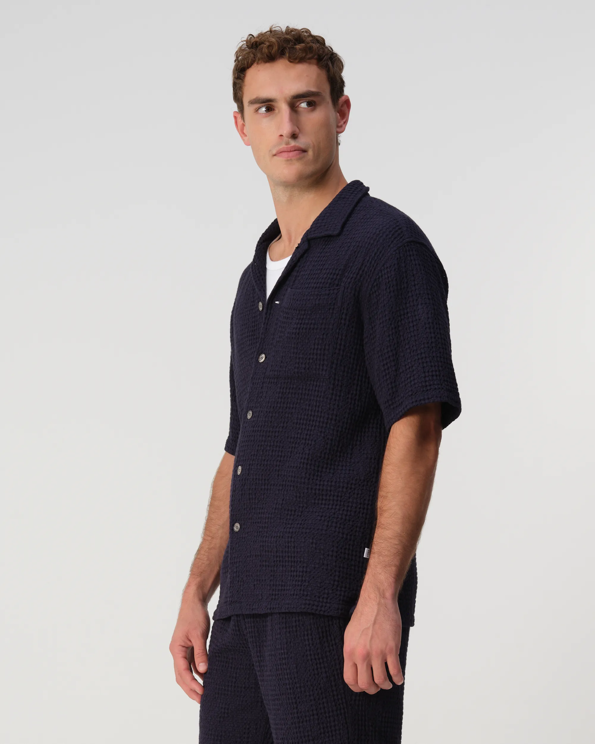 J.C. RAGS Duncan Waffle Casual Overhemd Sky Captain 103524-001-L