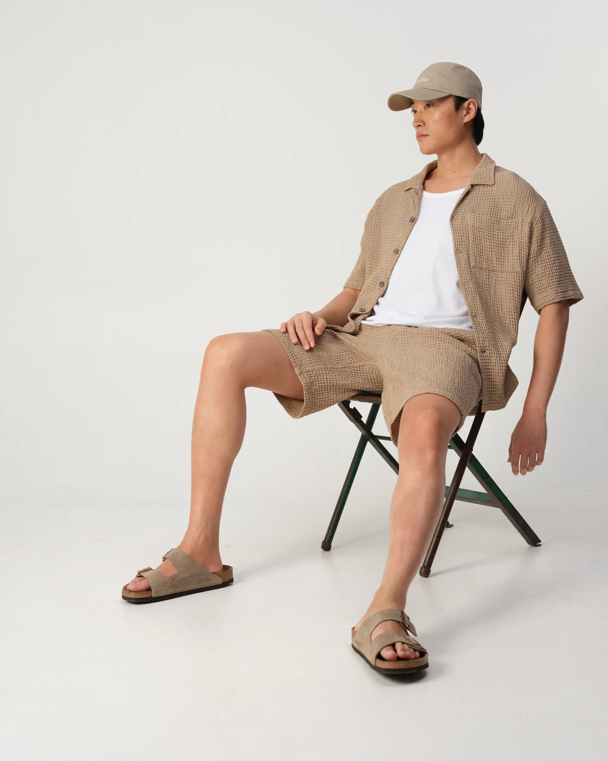 J.C. RAGS Duncan Waffle Casual Overhemd Plaza taupe 103524-003-L