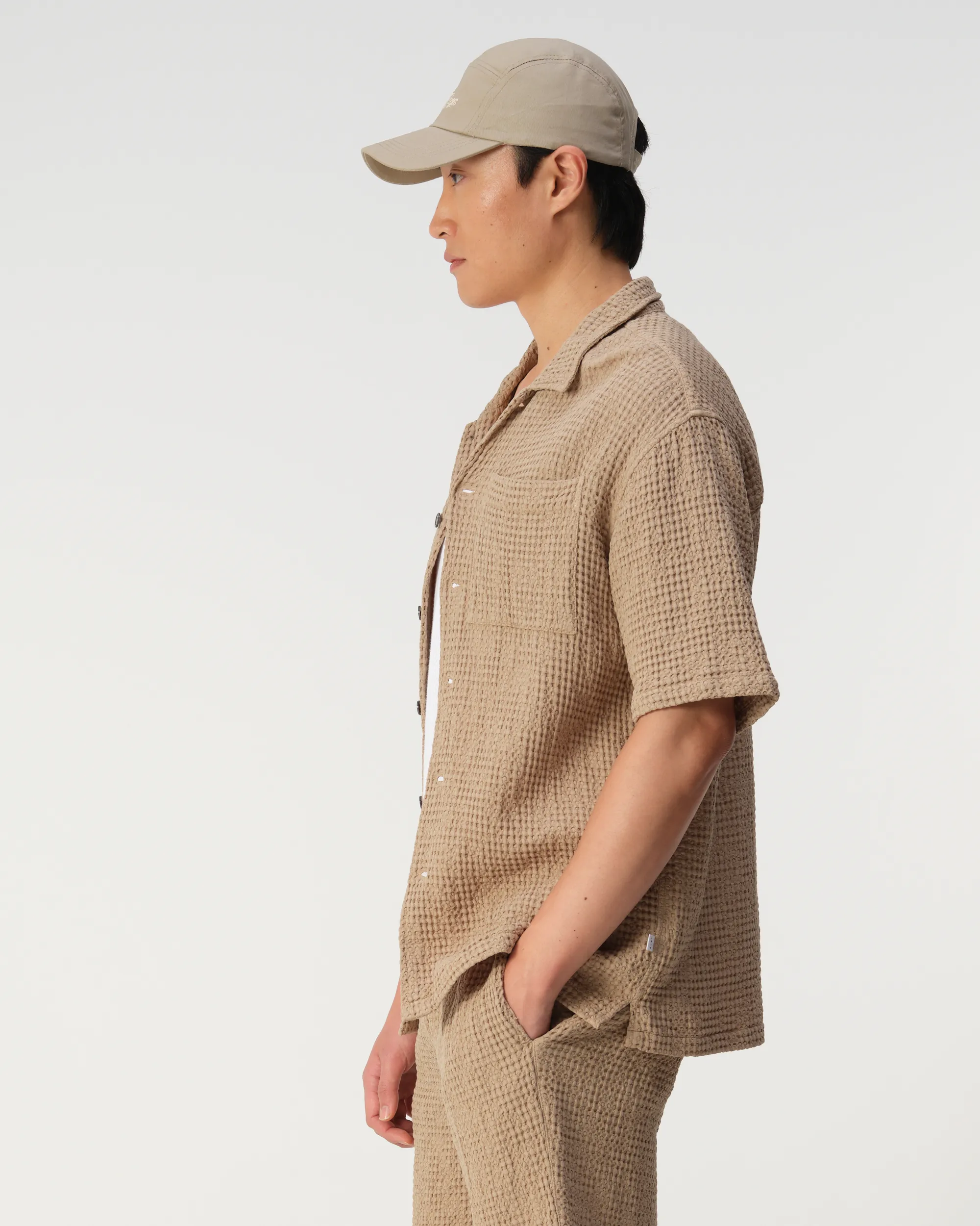 J.C. RAGS Duncan Waffle Casual Overhemd Plaza taupe 103524-003-L