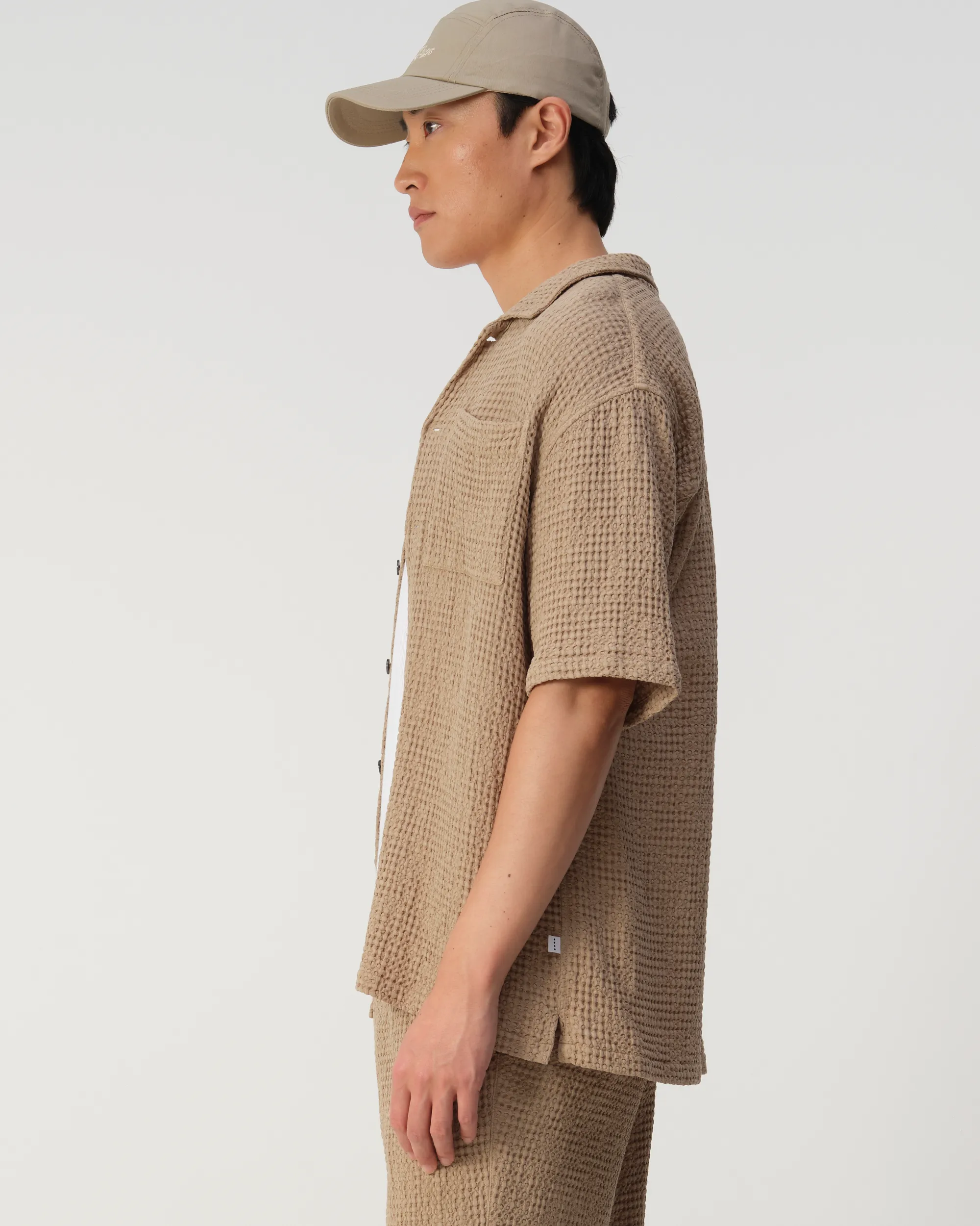 J.C. RAGS Duncan Waffle Casual Overhemd Plaza taupe 103524-003-L