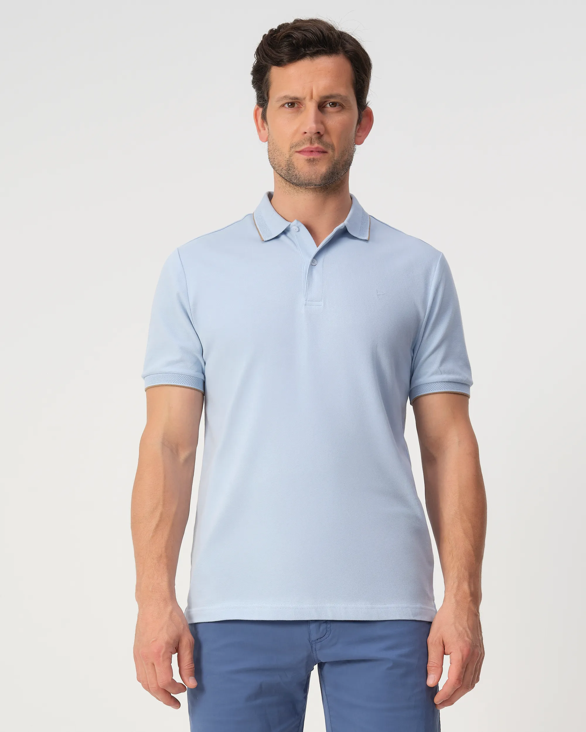 Campbell Jordan Polo Chambray Blue 103546-002-L