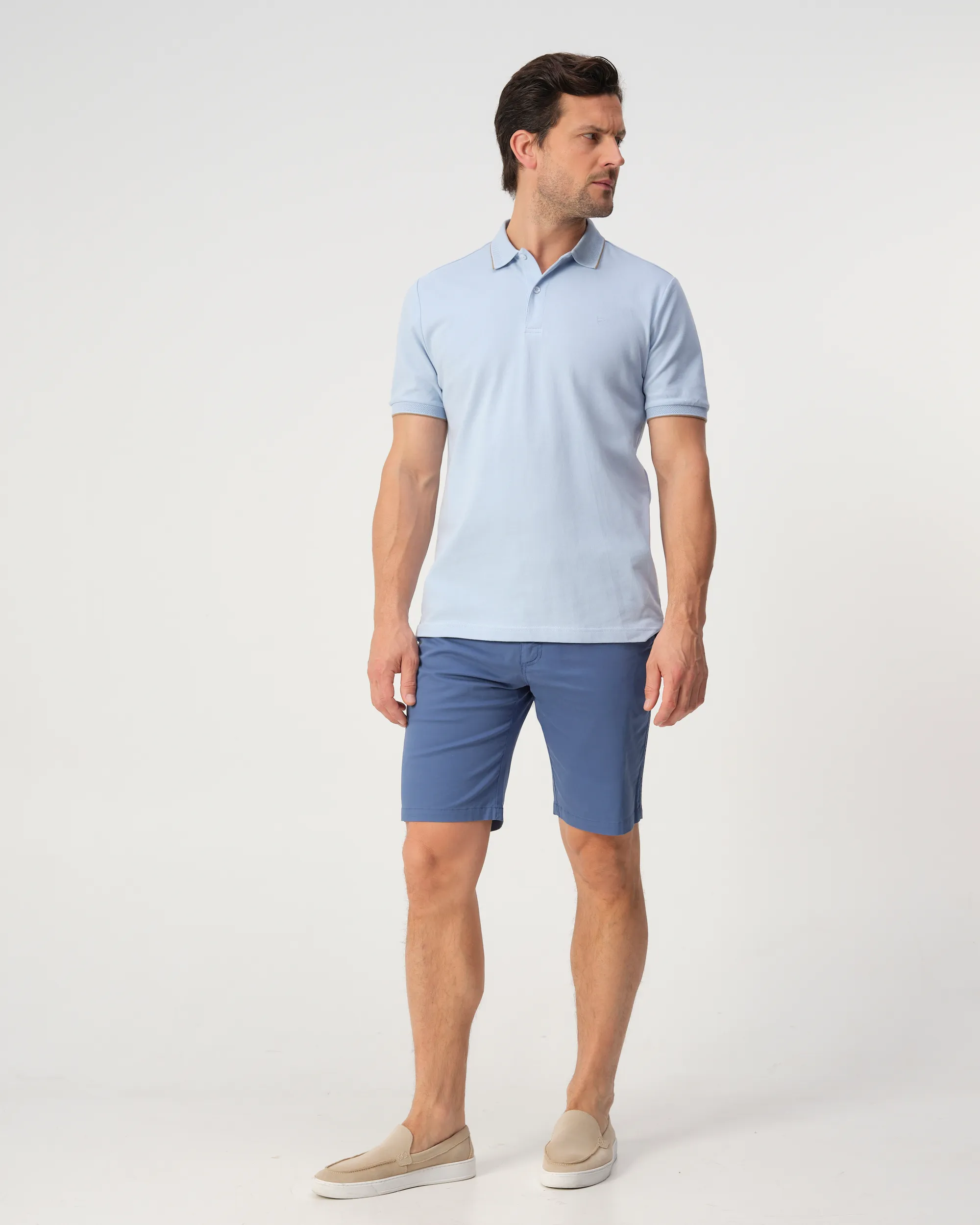 Campbell Jordan Polo Chambray Blue 103546-002-L