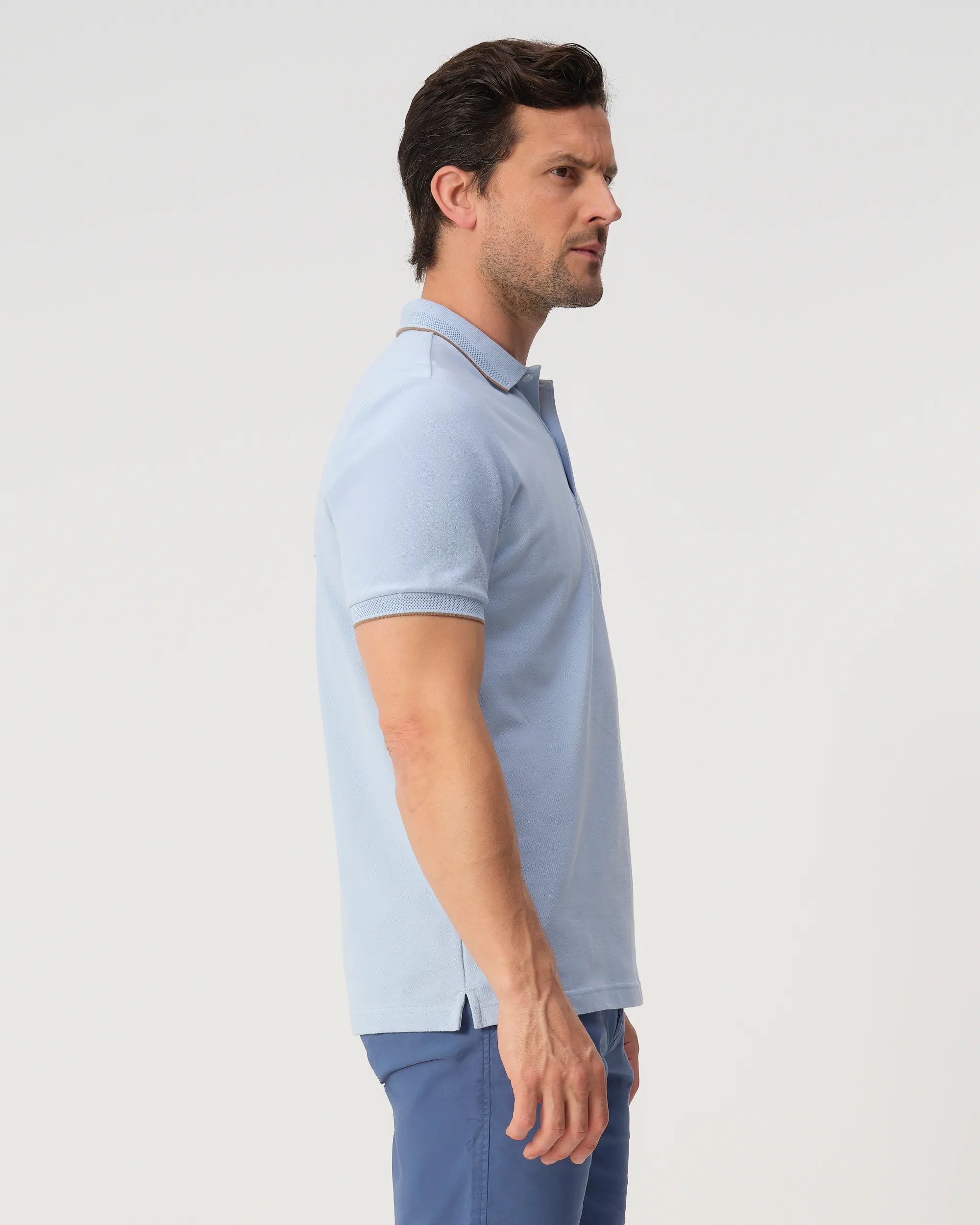 Campbell Jordan Polo Chambray Blue 103546-002-L