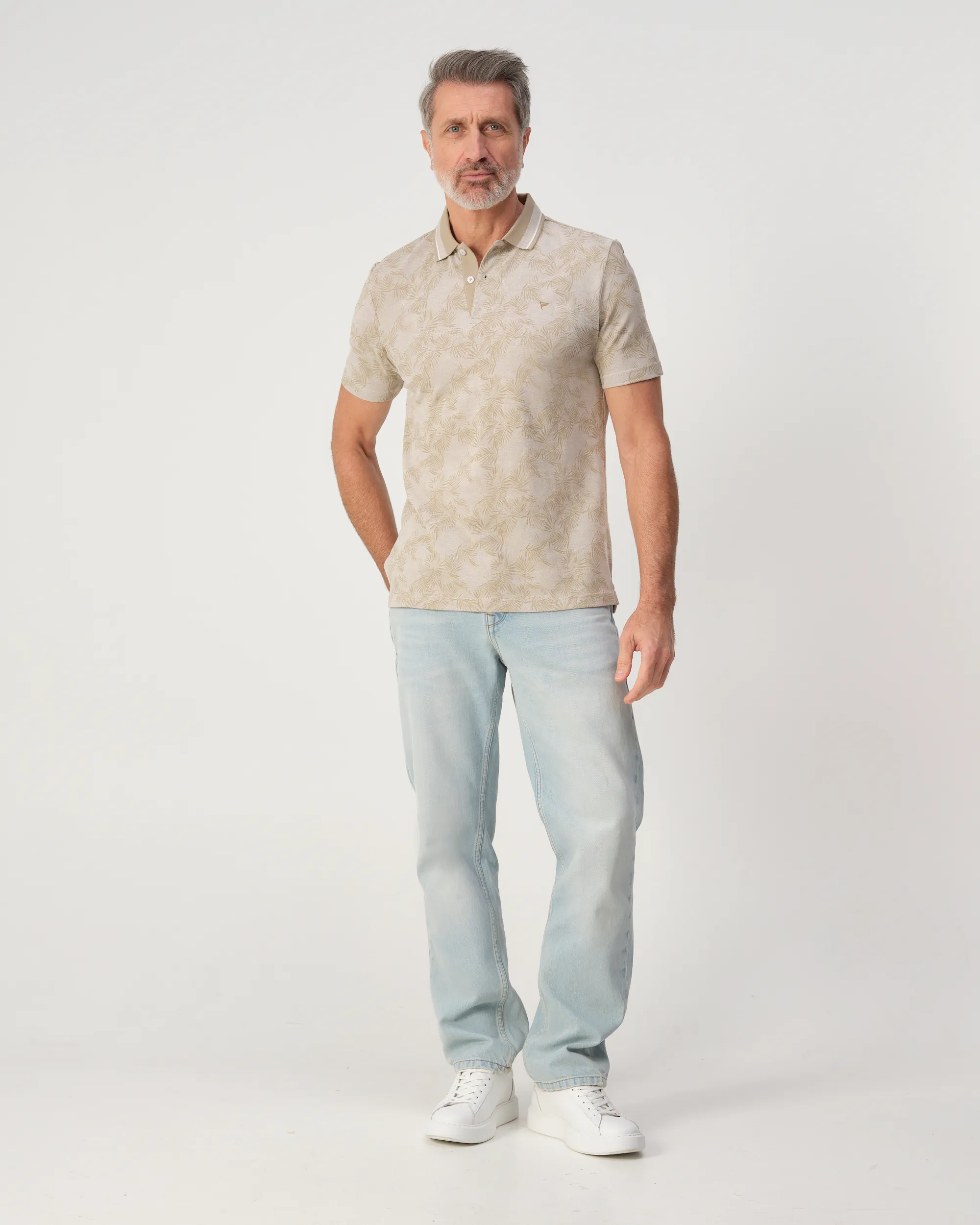 Campbell Stanson Polo Lemon Pepper beige dessin 103547-007-L