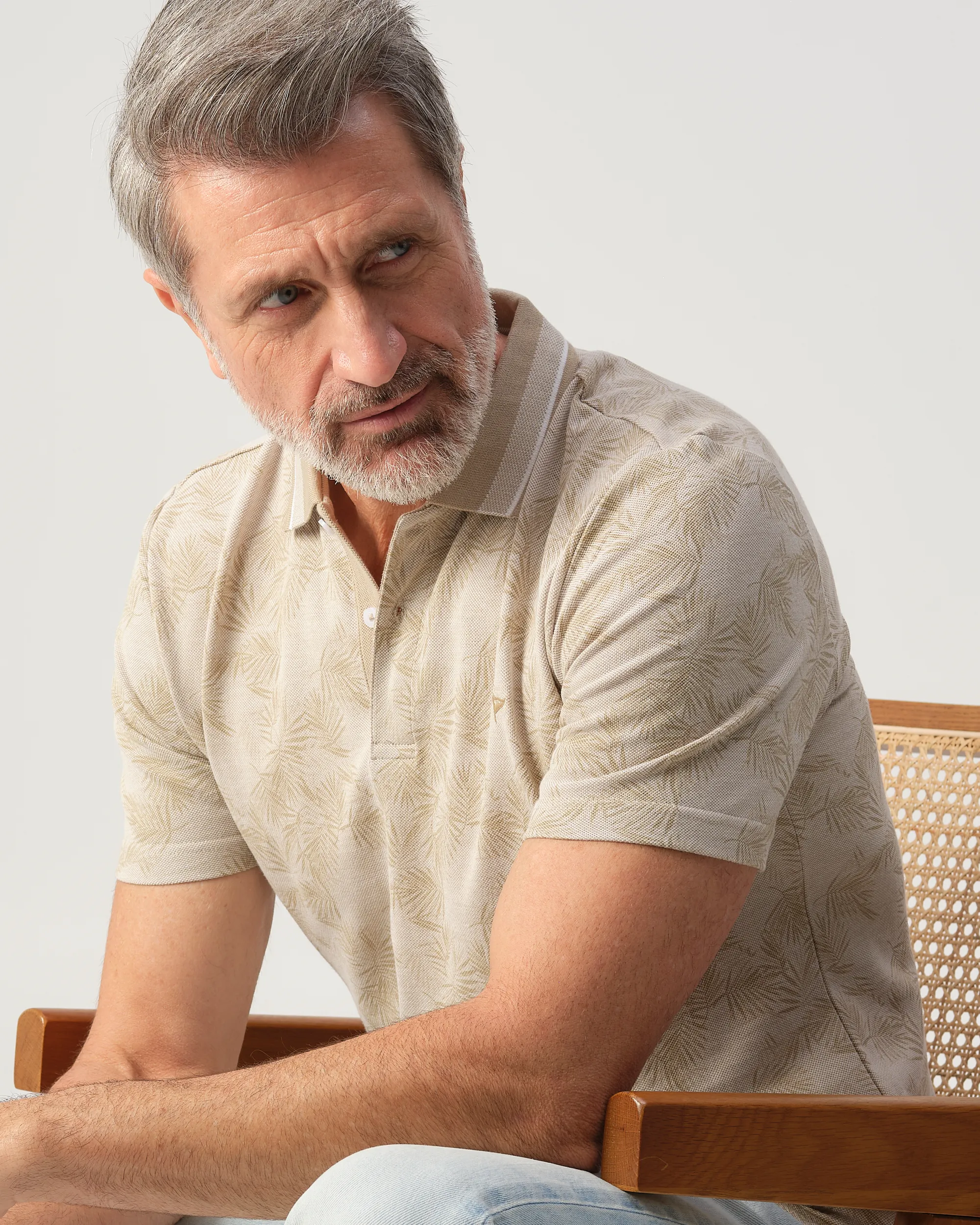 Campbell Stanson Polo Lemon Pepper beige dessin 103547-007-L