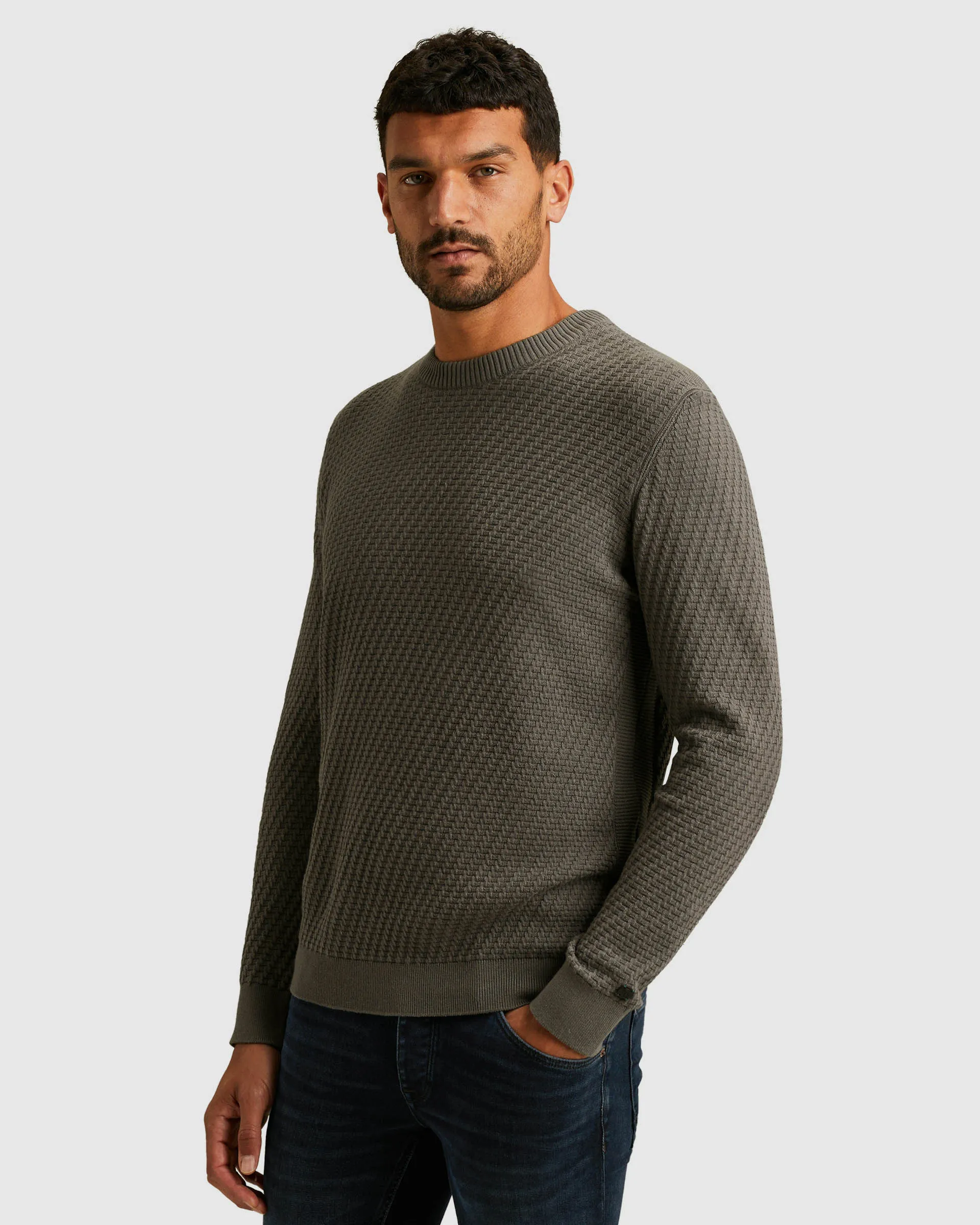 Cast Iron Trui O-hals Grijs 103616-001-L