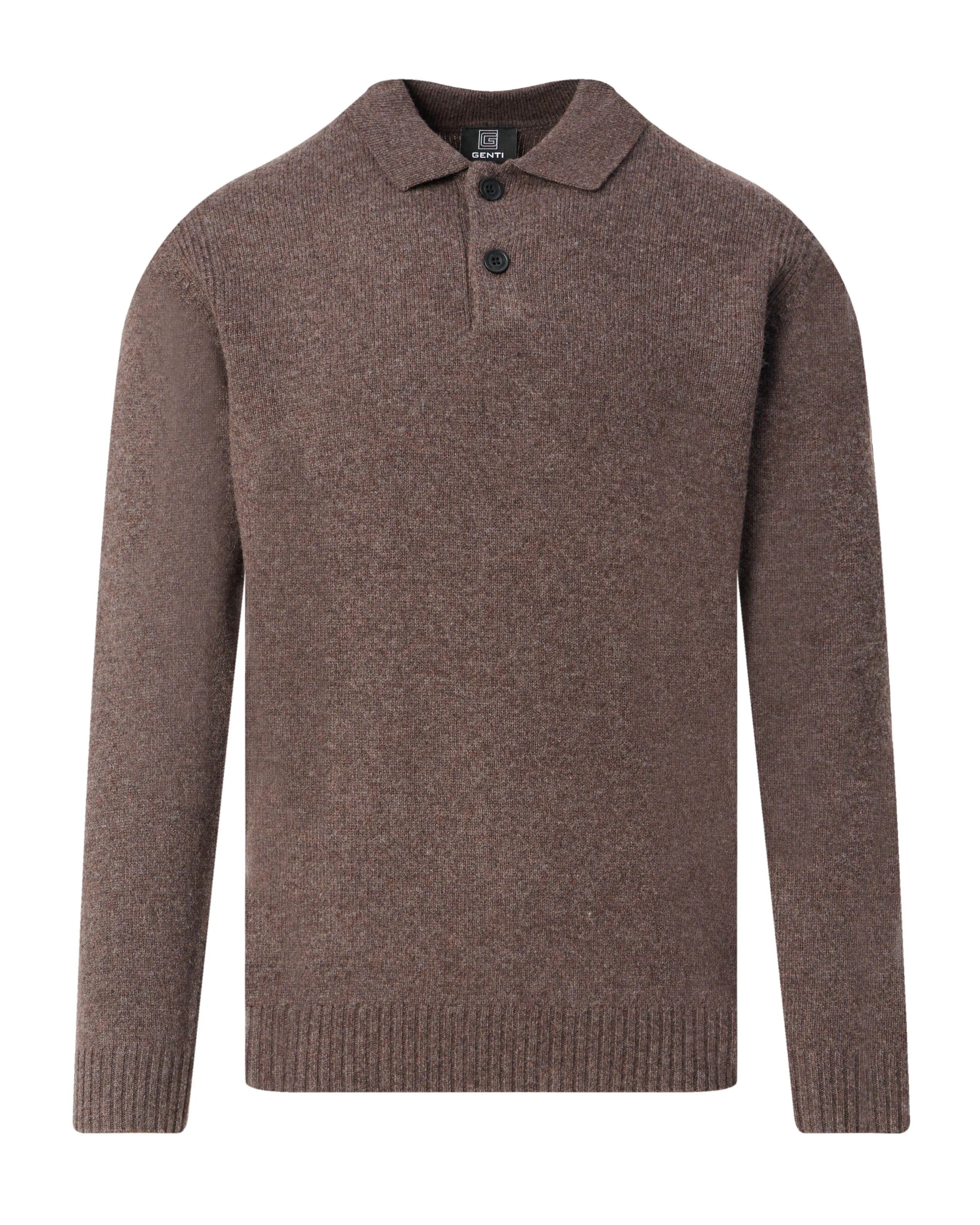 Genti Polo Lange mouw Bruin 103800-001-L