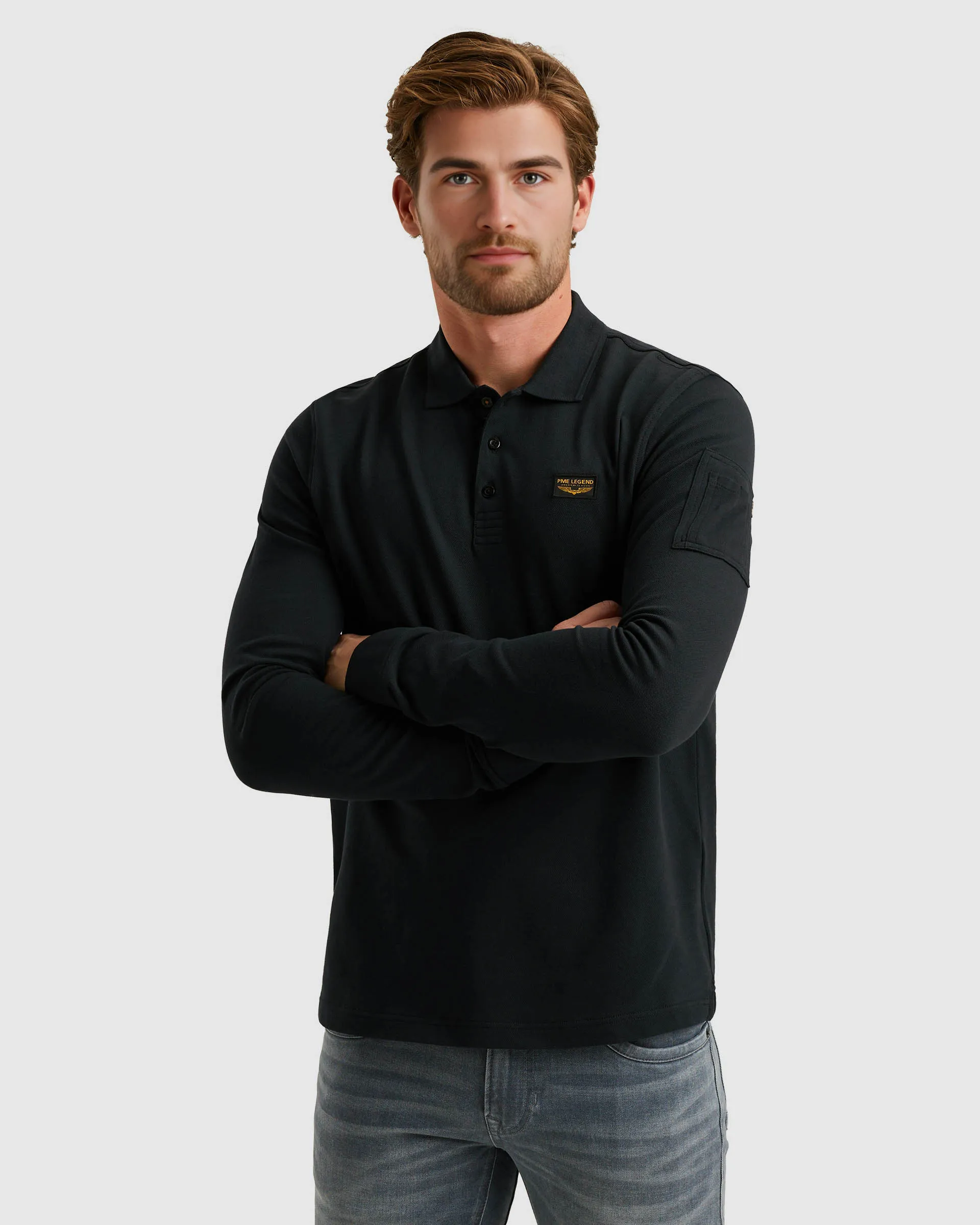 PME Legend Polo Lange mouw Blauw 105979-001-L