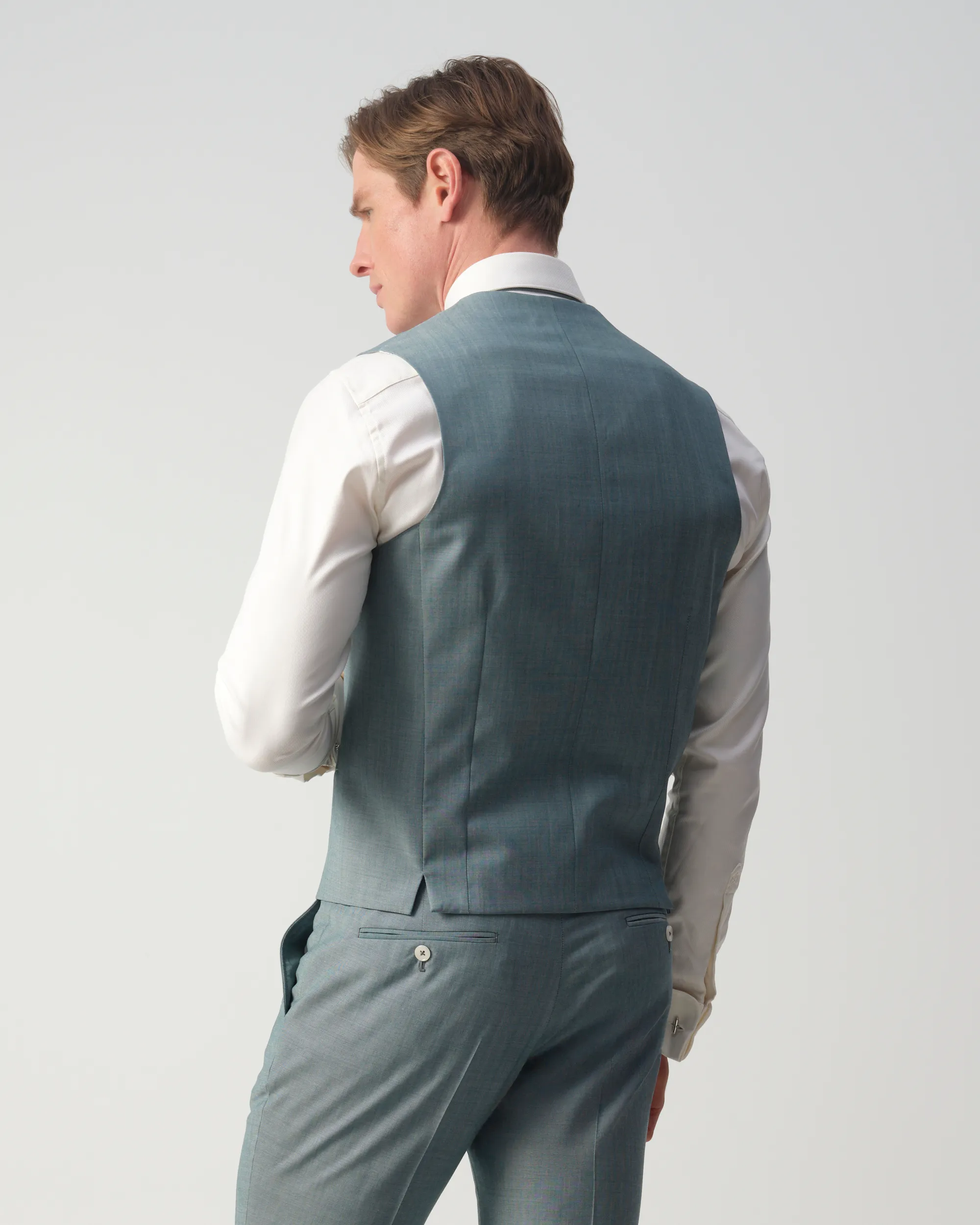 Vesper Draper 3-delig Trouwpak Groen uni 106747-001-44