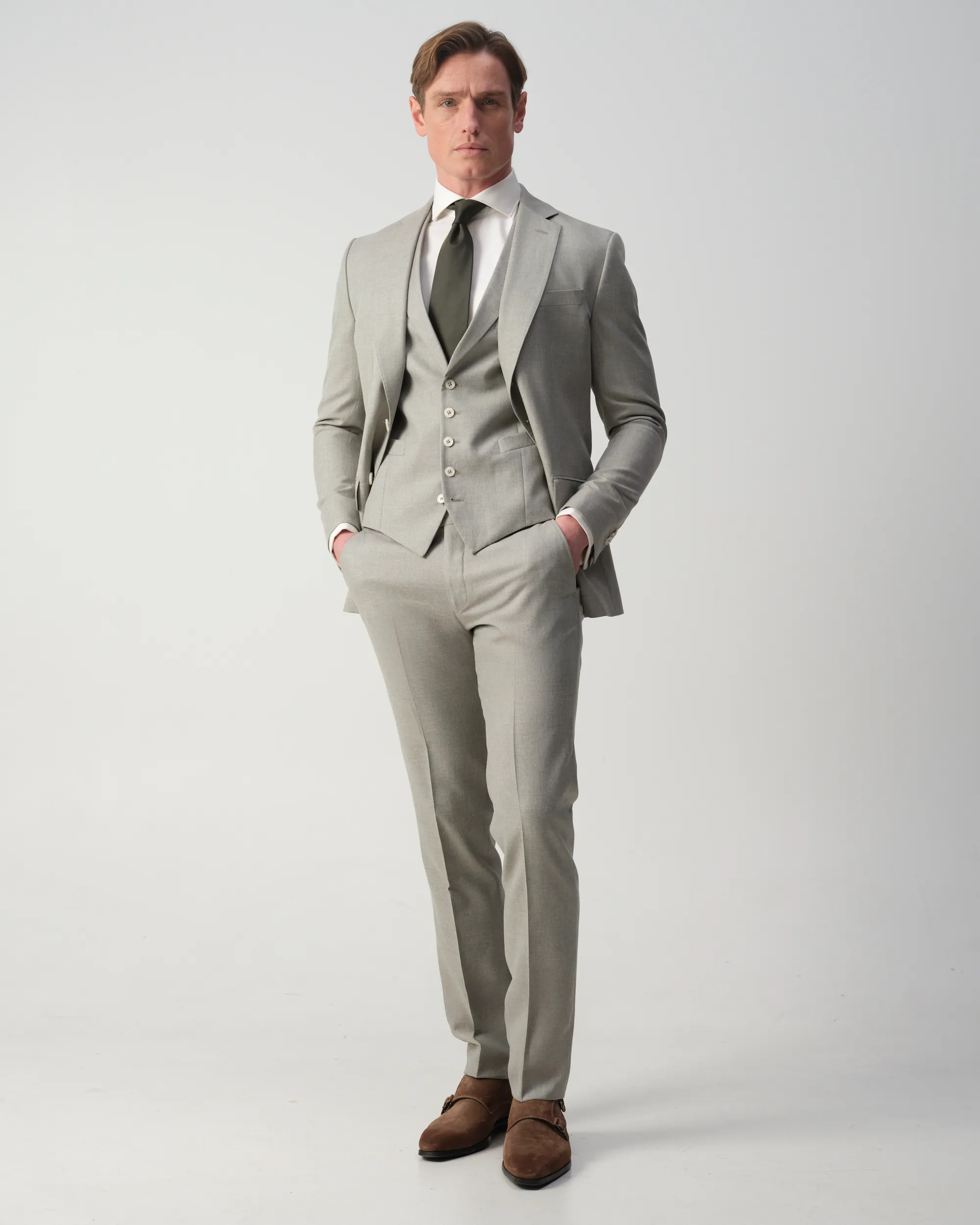 Vesper Draper 2-delig Trouwpak Light Green 106748-001-44