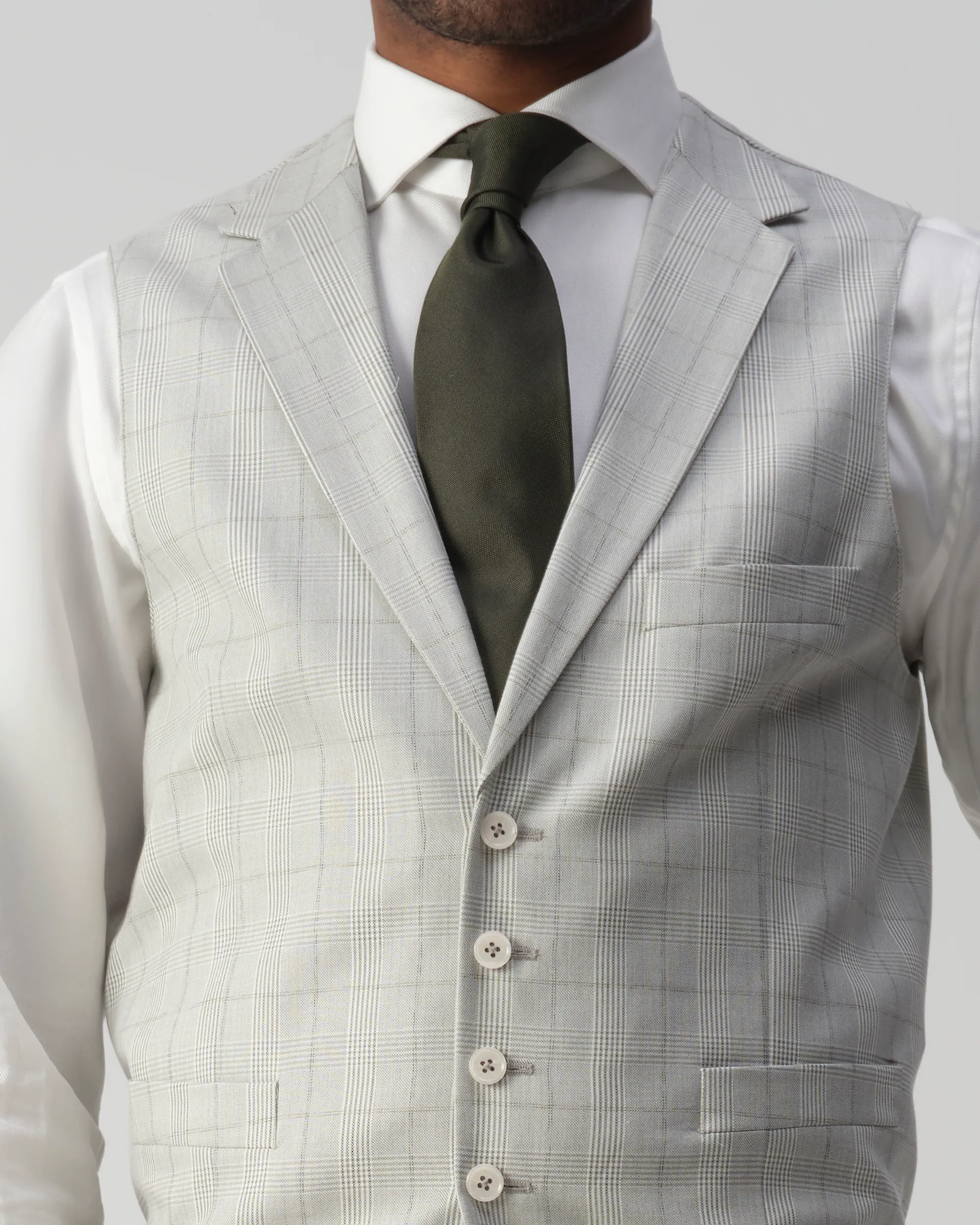 Vesper Ginsberg Gilet Groen kleine ruit 106750-001-46