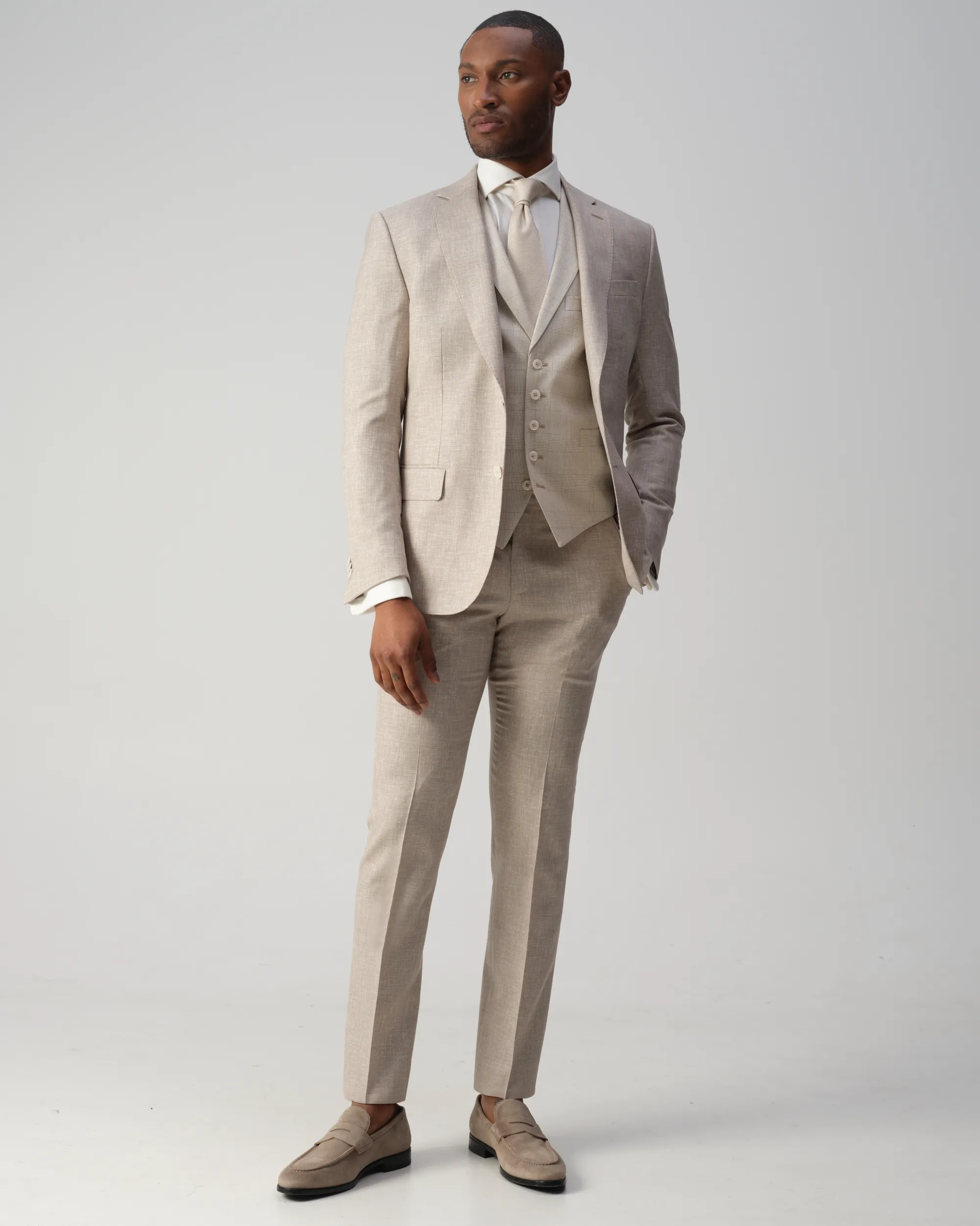 Vesper Ginsberg Gilet Sand grote ruit 106751-001-46