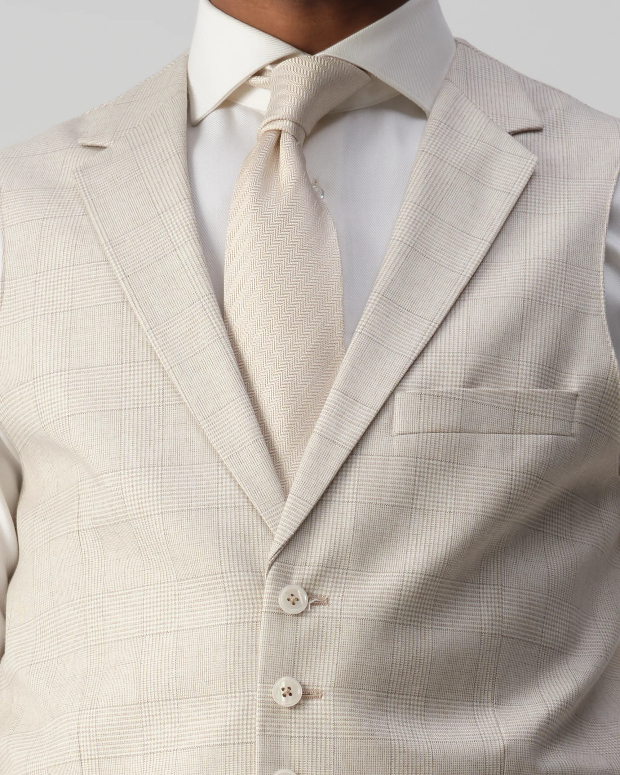 Vesper Ginsberg Gilet Sand grote ruit 106751-001-46