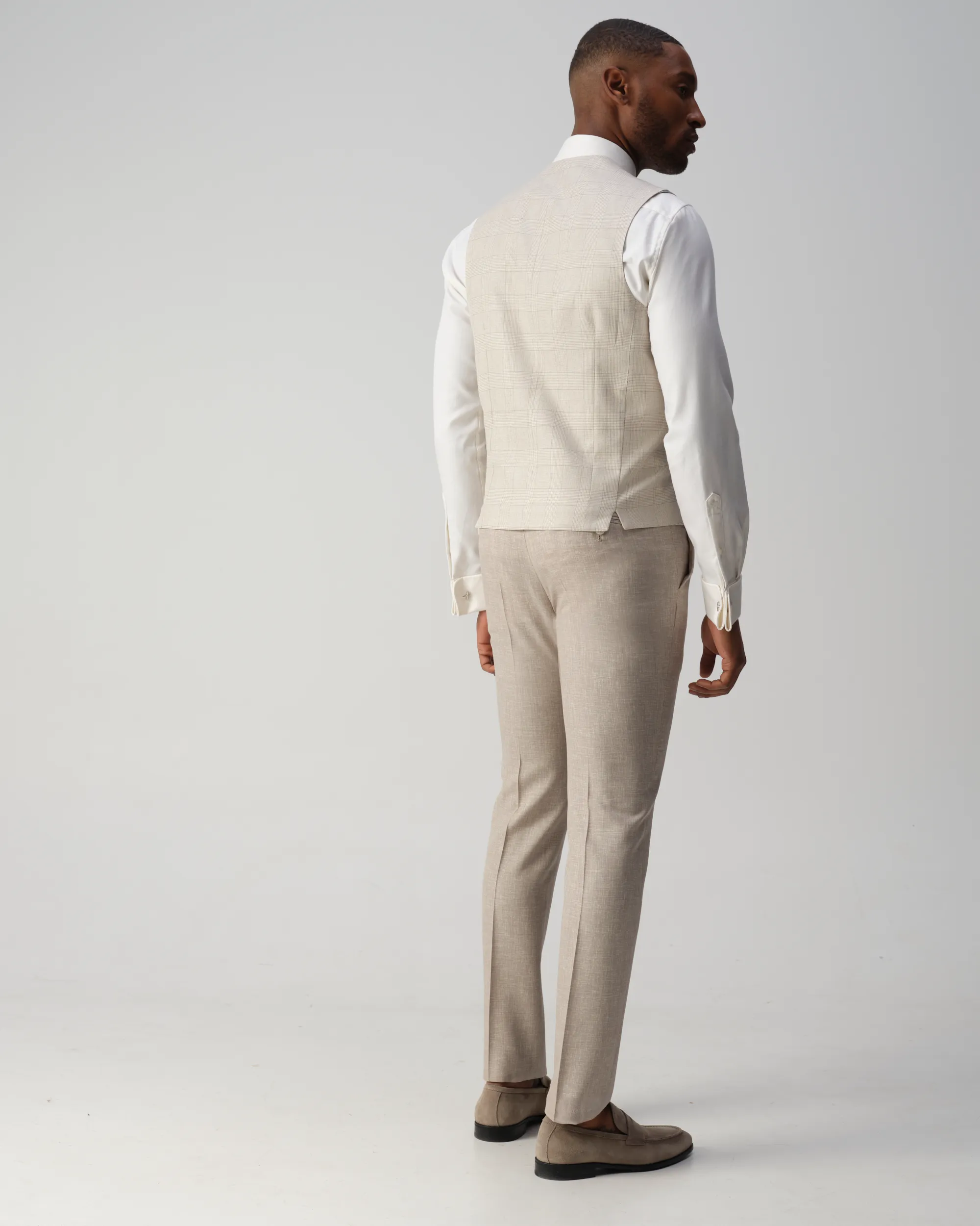 Vesper Ginsberg Gilet Sand grote ruit 106751-001-46