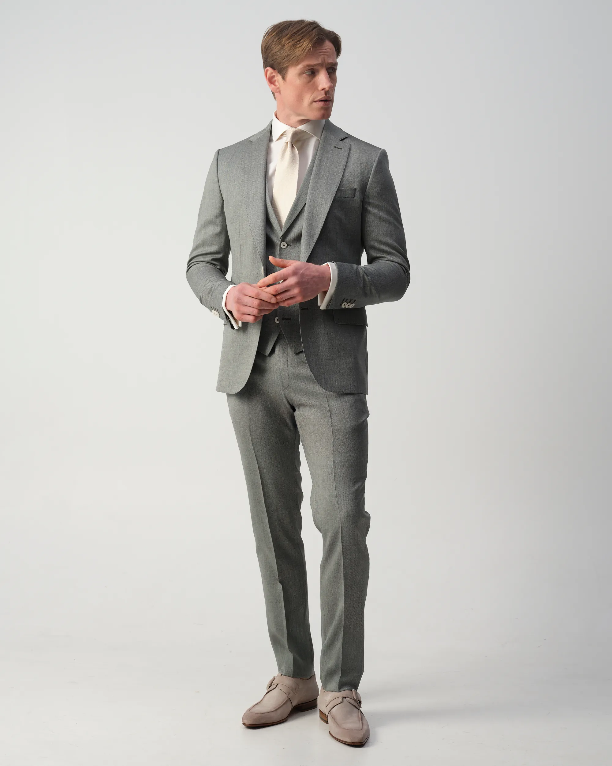 Vesper Draper 3-delig Trouwpak Light Green 106752-001-44