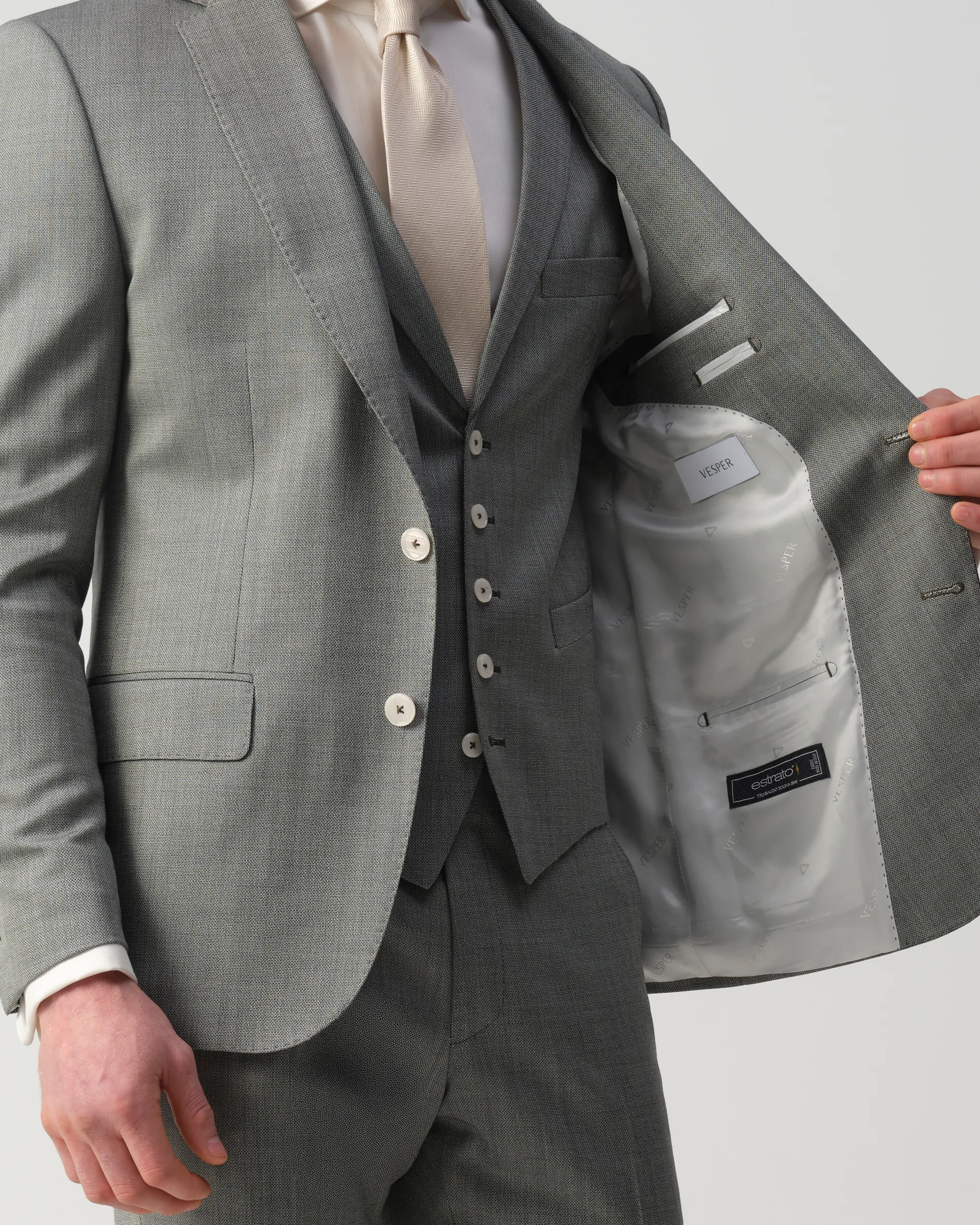 Vesper Draper 3-delig Trouwpak Light Green 106752-001-44