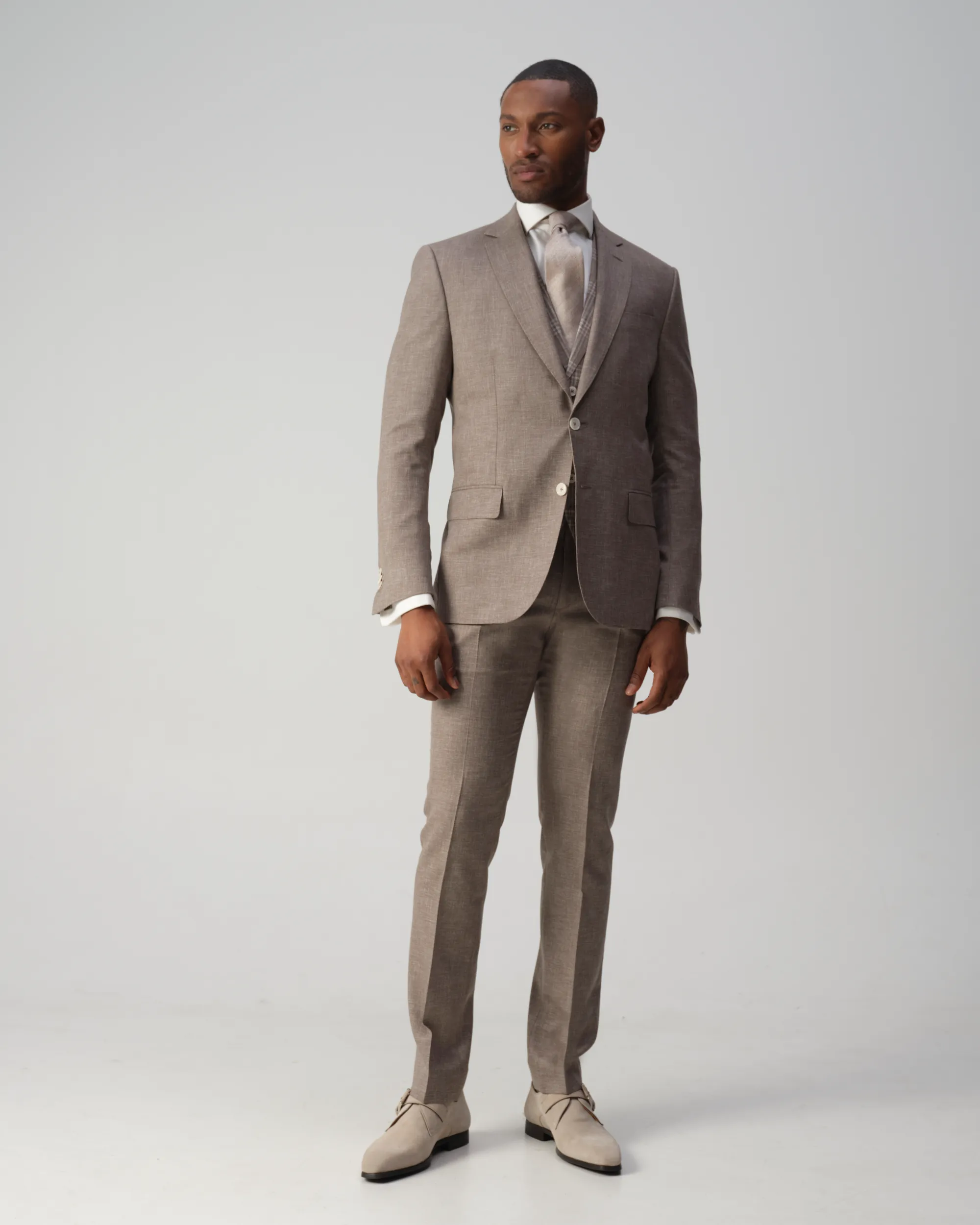 Vesper Draper 2-delig Trouwpak Beige uni 106753-001-44