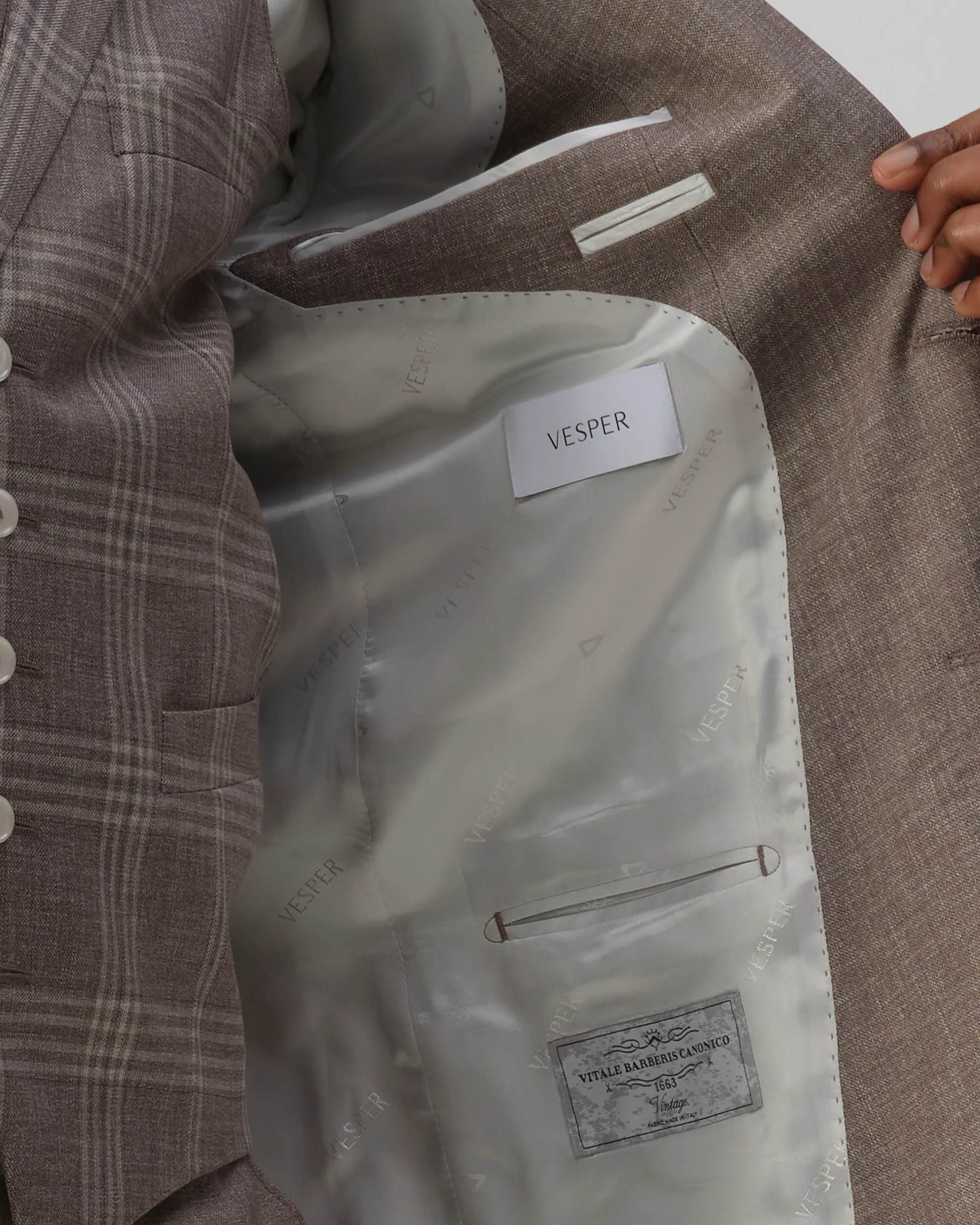 Vesper Draper 2-delig Trouwpak Beige uni 106753-001-44