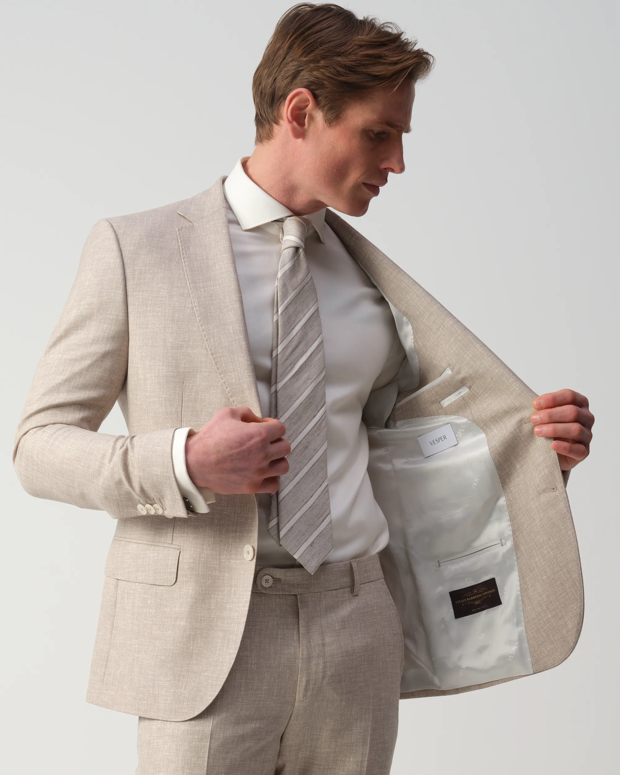 Vesper Draper 2-delig Trouwpak Sand 106753-002-44
