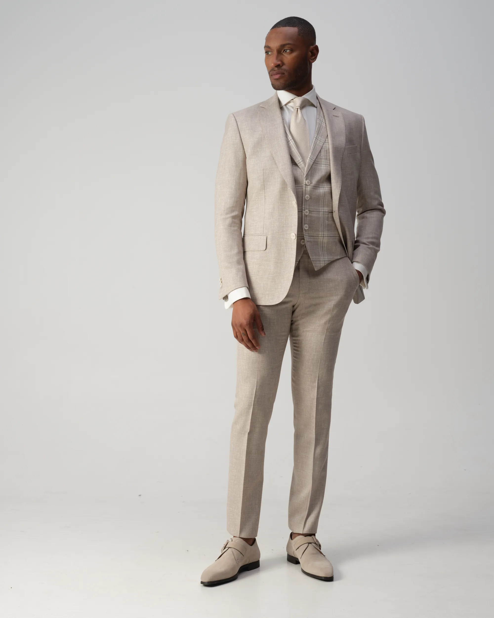 Vesper Ginsberg Gilet Sand grote ruit 106754-002-46