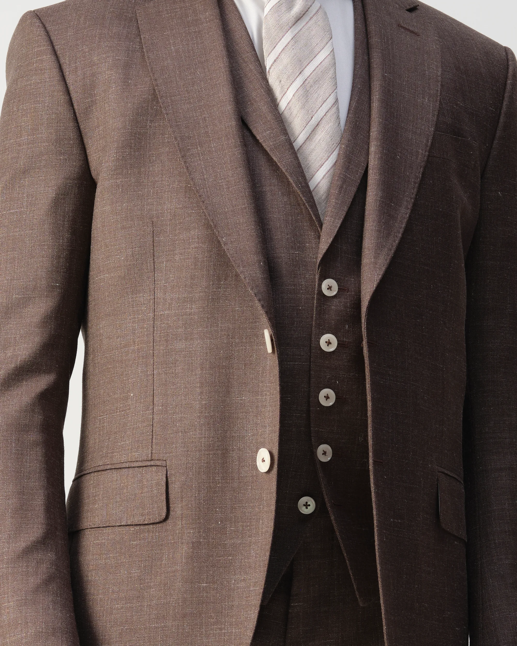 Vesper Draper 2-delig Trouwpak Bruin uni 106755-001-46