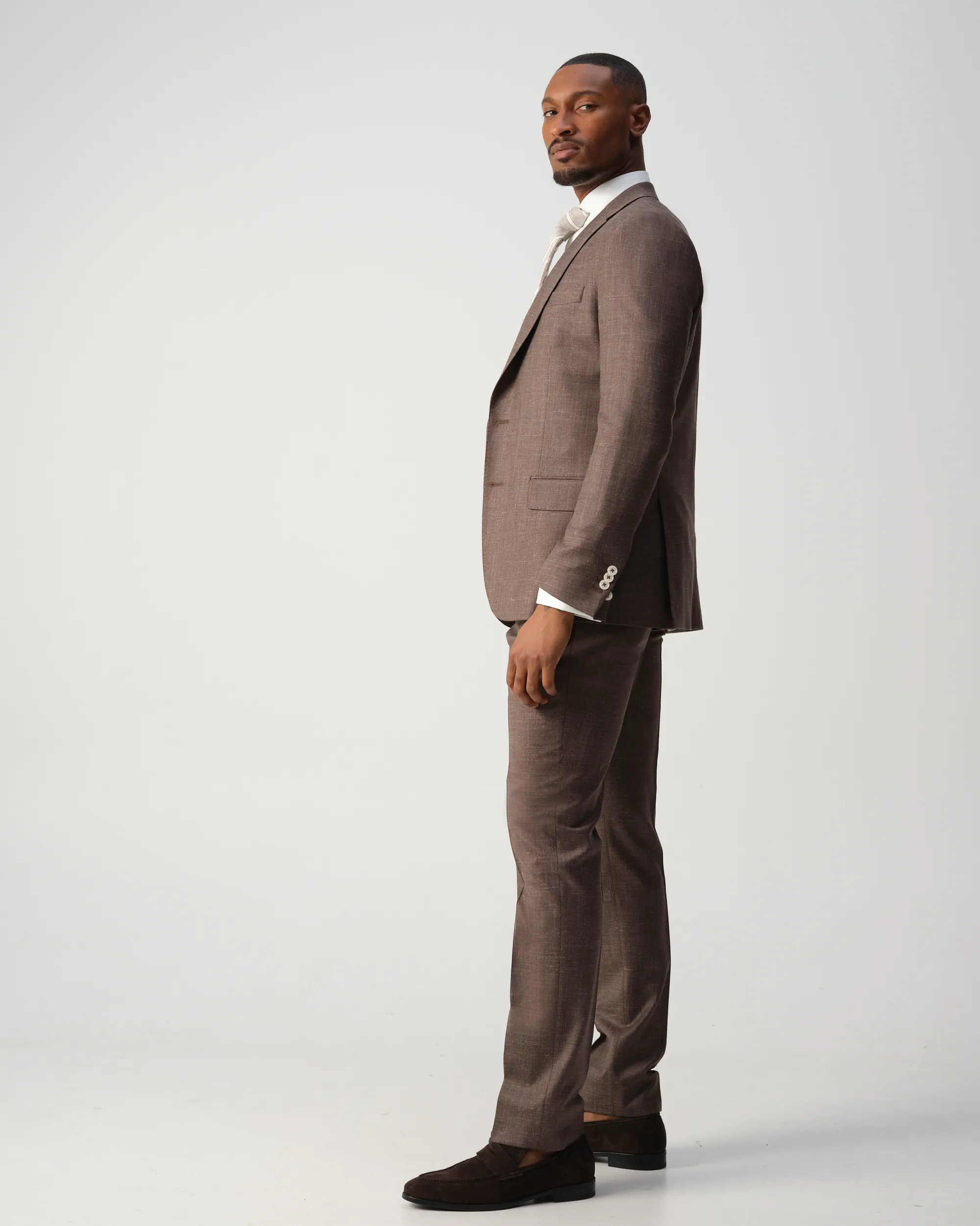 Vesper Draper 2-delig Trouwpak Bruin uni 106755-001-46