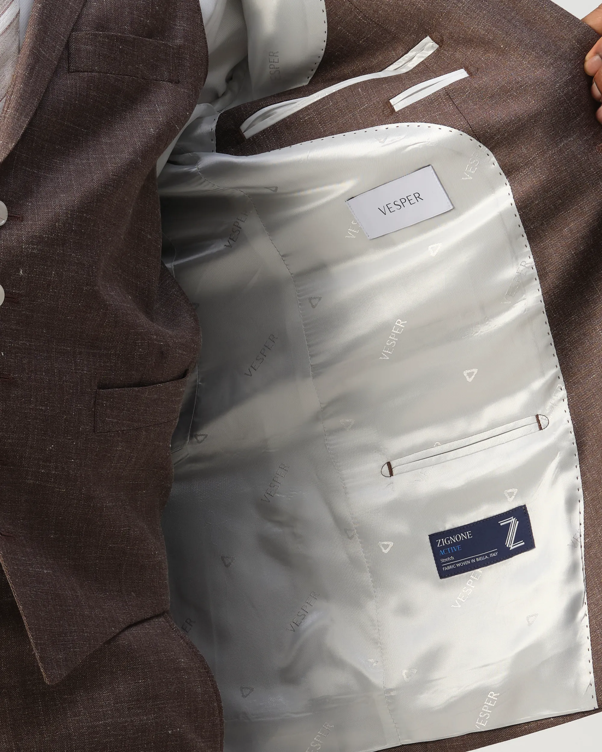 Vesper Draper 2-delig Trouwpak Bruin uni 106755-001-46