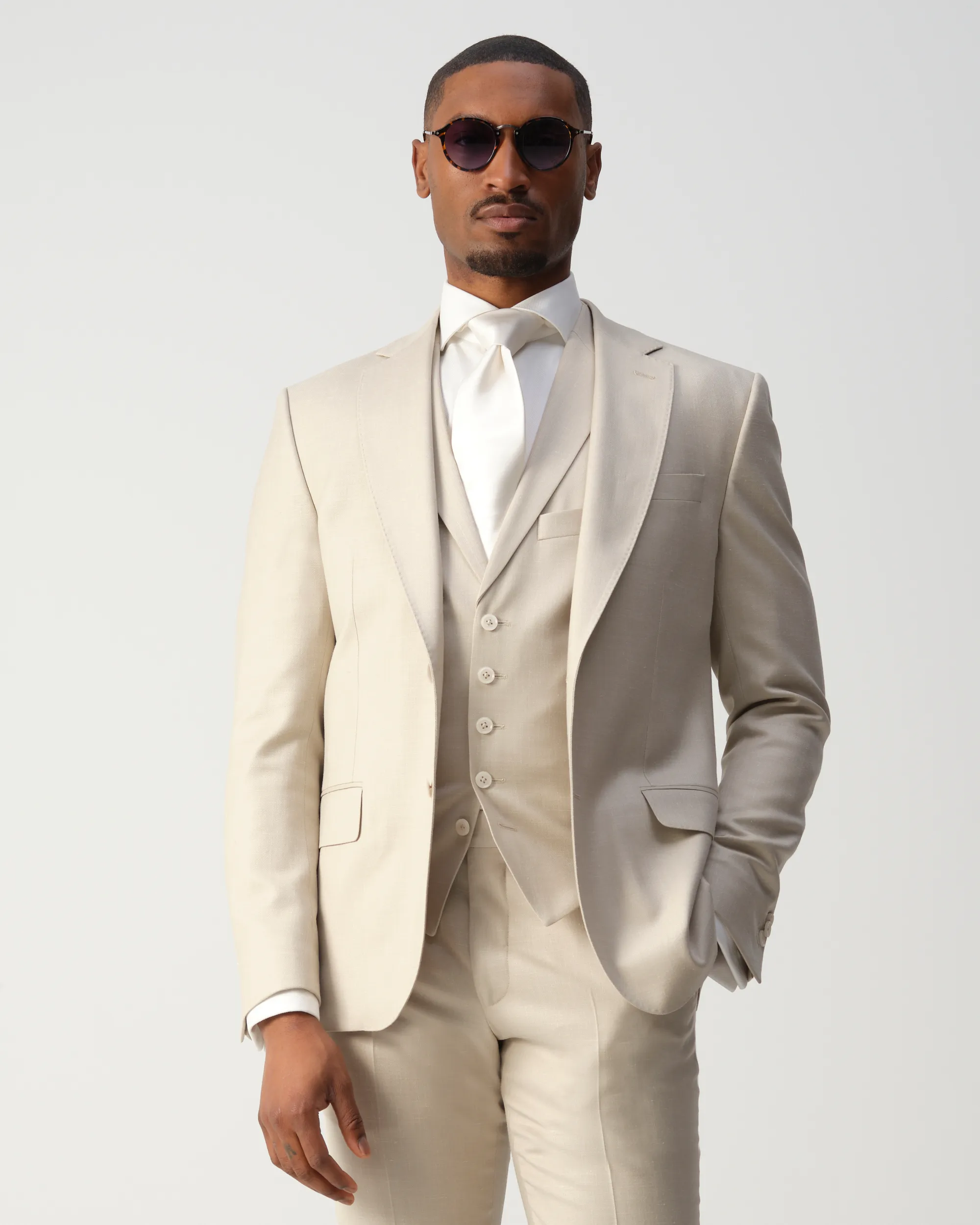 Vesper Draper 2-delig Trouwpak Sand 106755-002-46