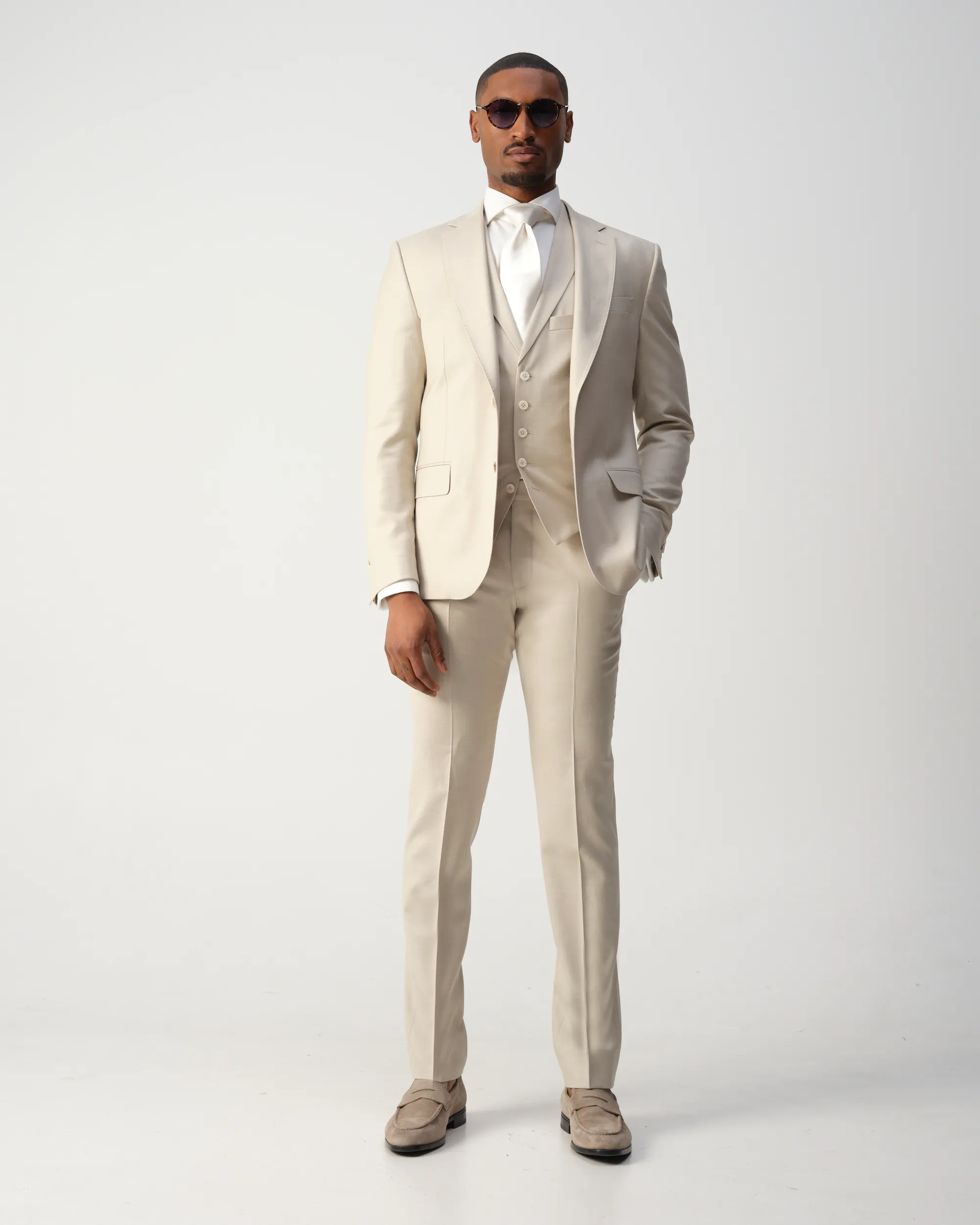 Vesper Draper 2-delig Trouwpak Sand 106755-002-46