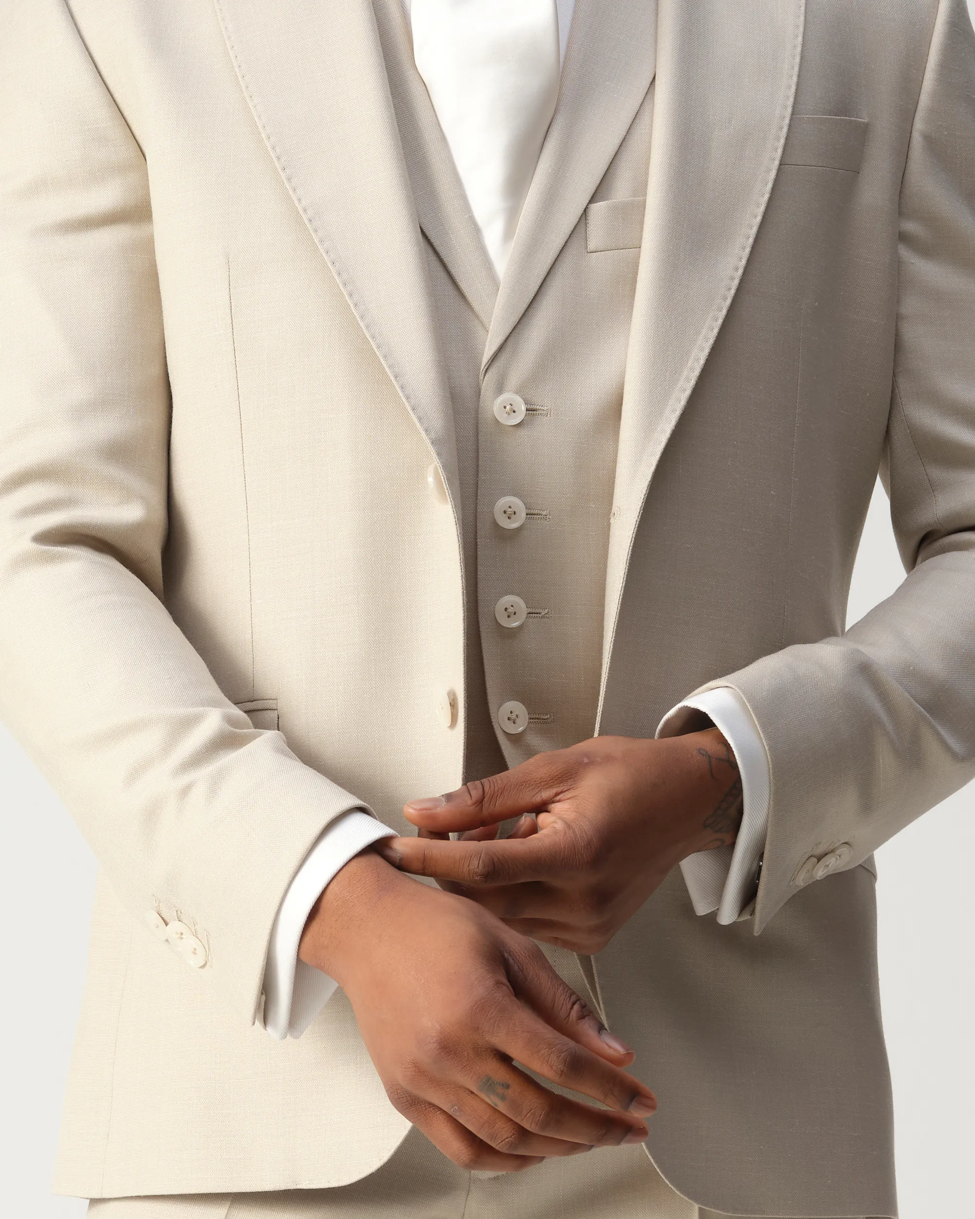 Vesper Draper 2-delig Trouwpak Sand 106755-002-46